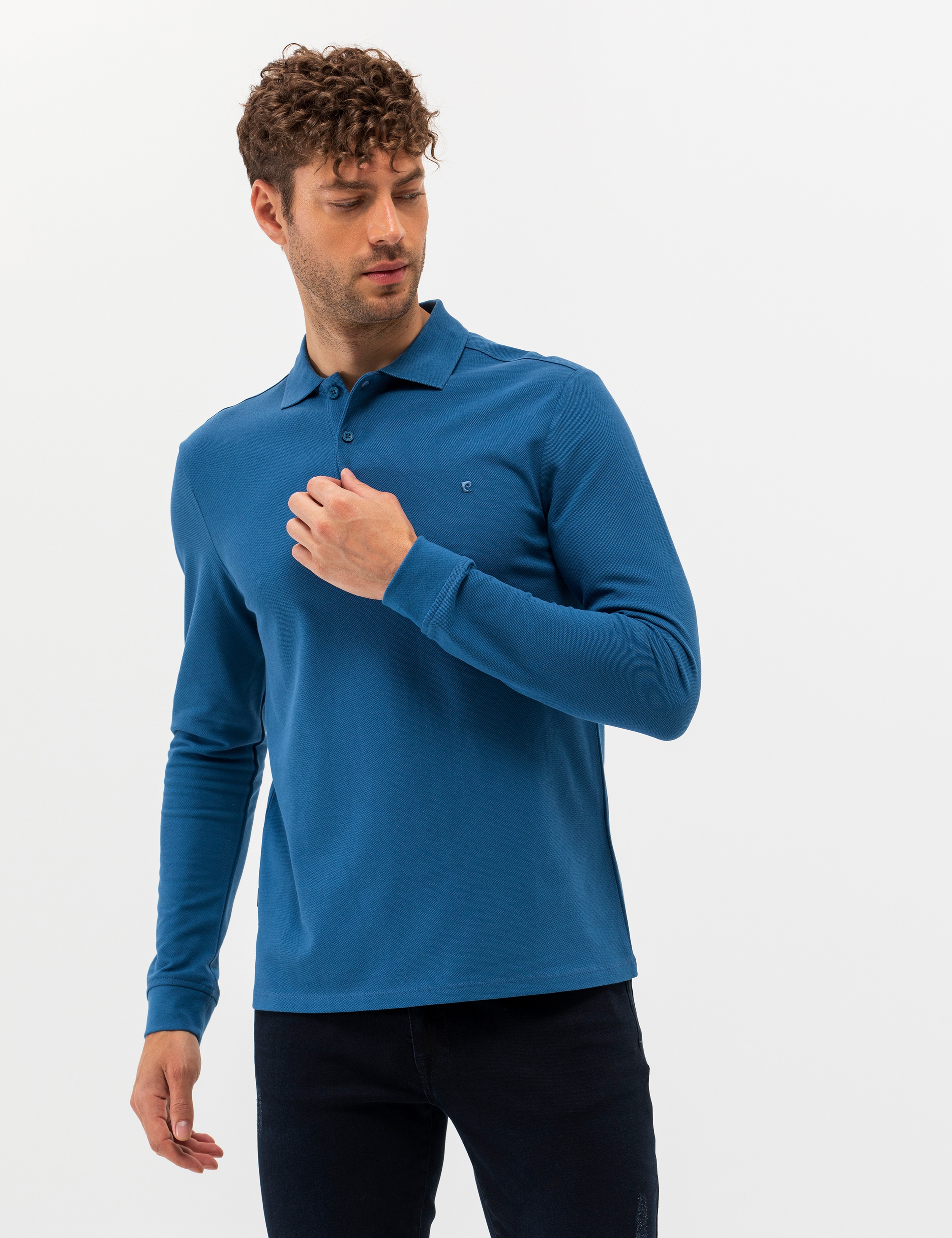 Açık Lacivert Slim Fit Basic Sweatshirt