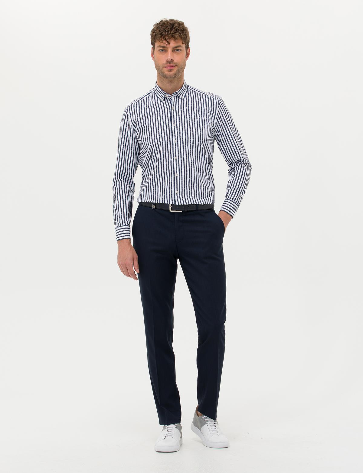 Lacivert Regular Fit Uzun Kollu Gömlek - 50276696020