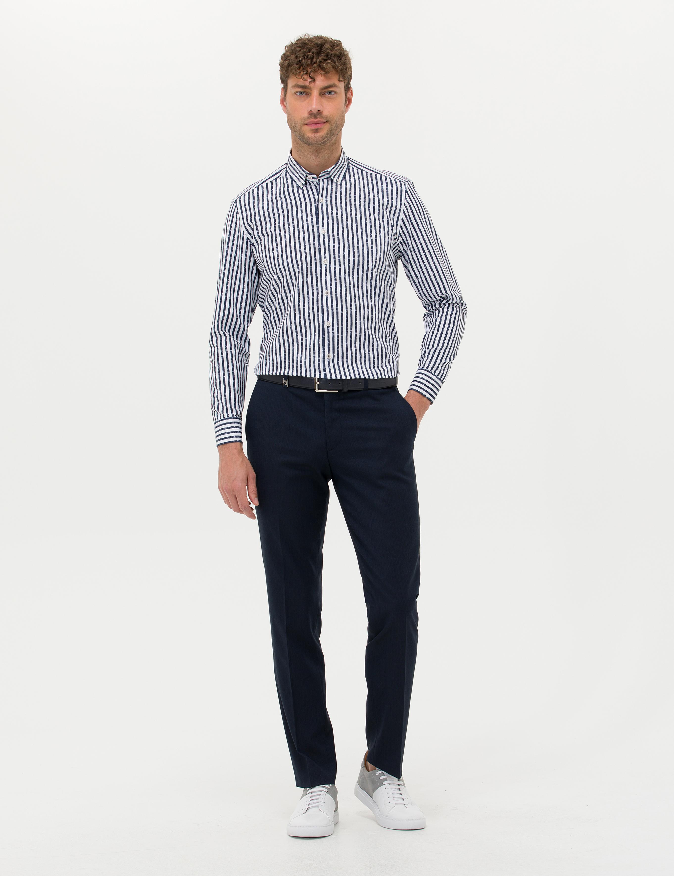 Lacivert Regular Fit Uzun Kollu Gömlek