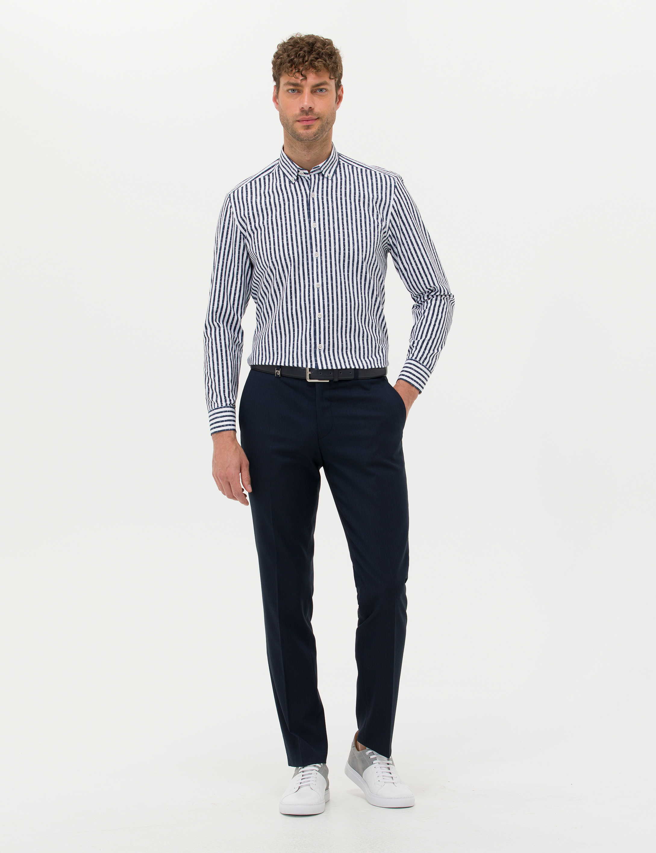 Lacivert Regular Fit Uzun Kollu Gömlek - Image 4