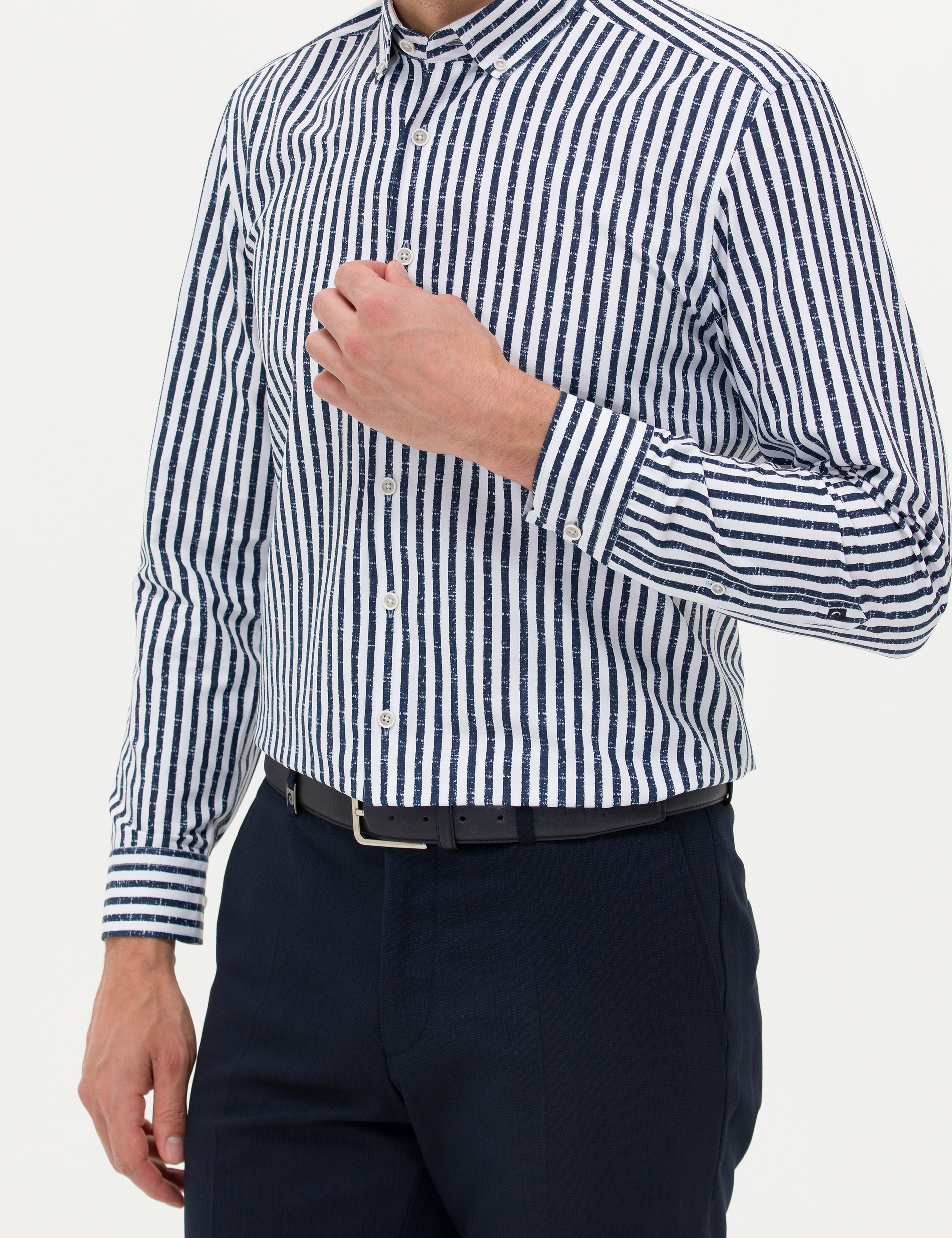 Lacivert Regular Fit Uzun Kollu Gömlek - Image 6