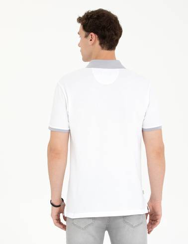 Beyaz Slim Fit Polo Yaka Tişört