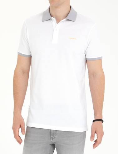 Beyaz Slim Fit Polo Yaka Tişört