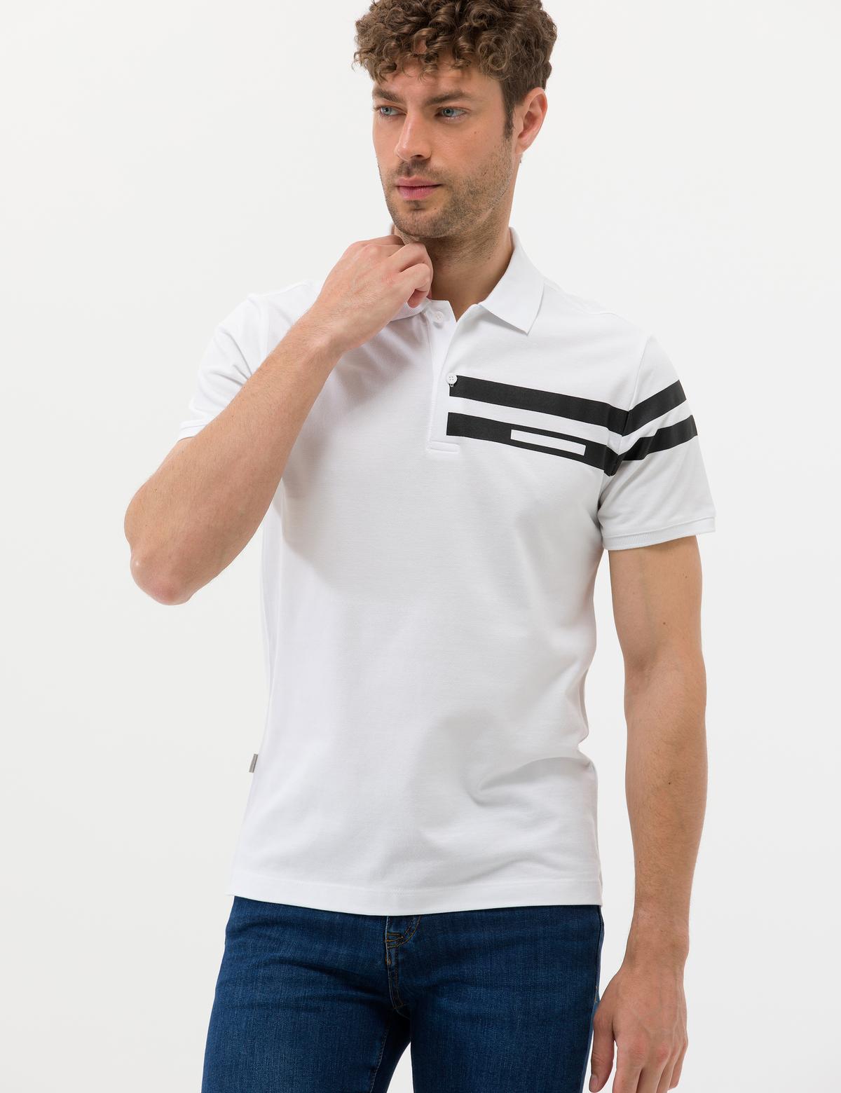 Beyaz Slim Fit Polo Yaka Tişört