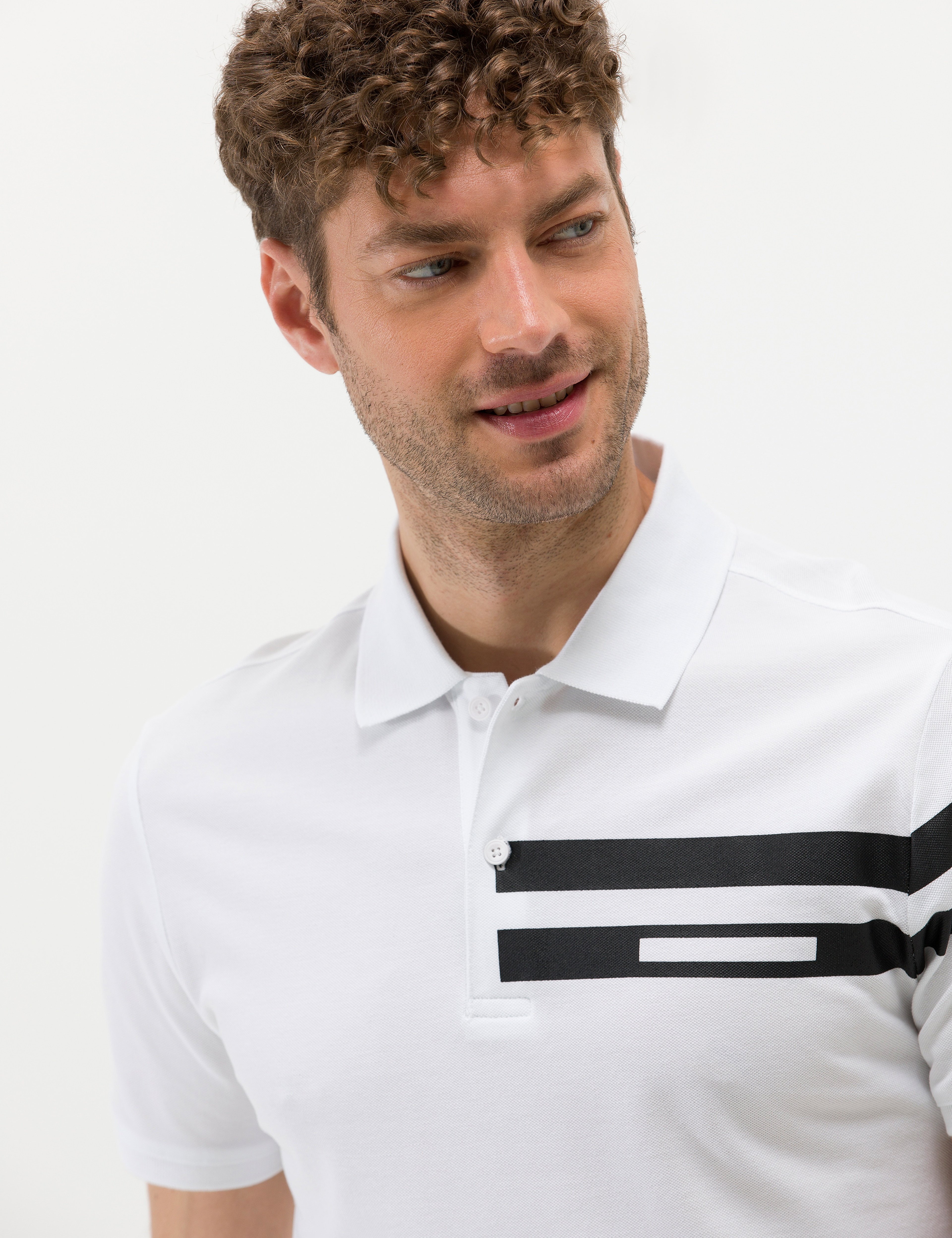 Beyaz Slim Fit Polo Yaka Tişört
