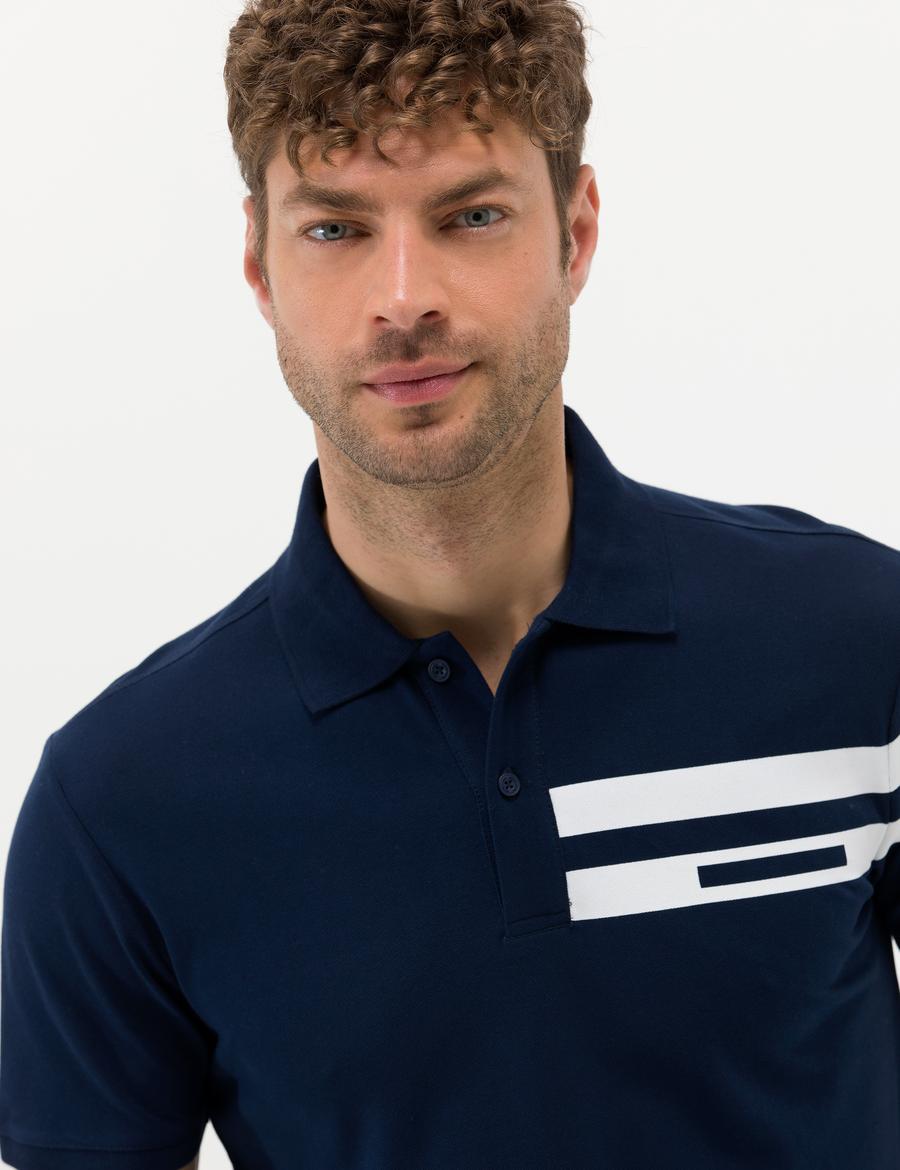 Lacivert Slim Fit Polo Yaka Tişört