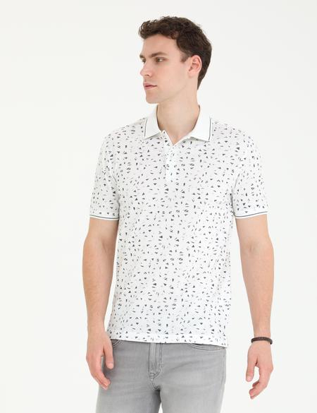 Beyaz Slim Fit Polo Yaka Tişört - 50273581005