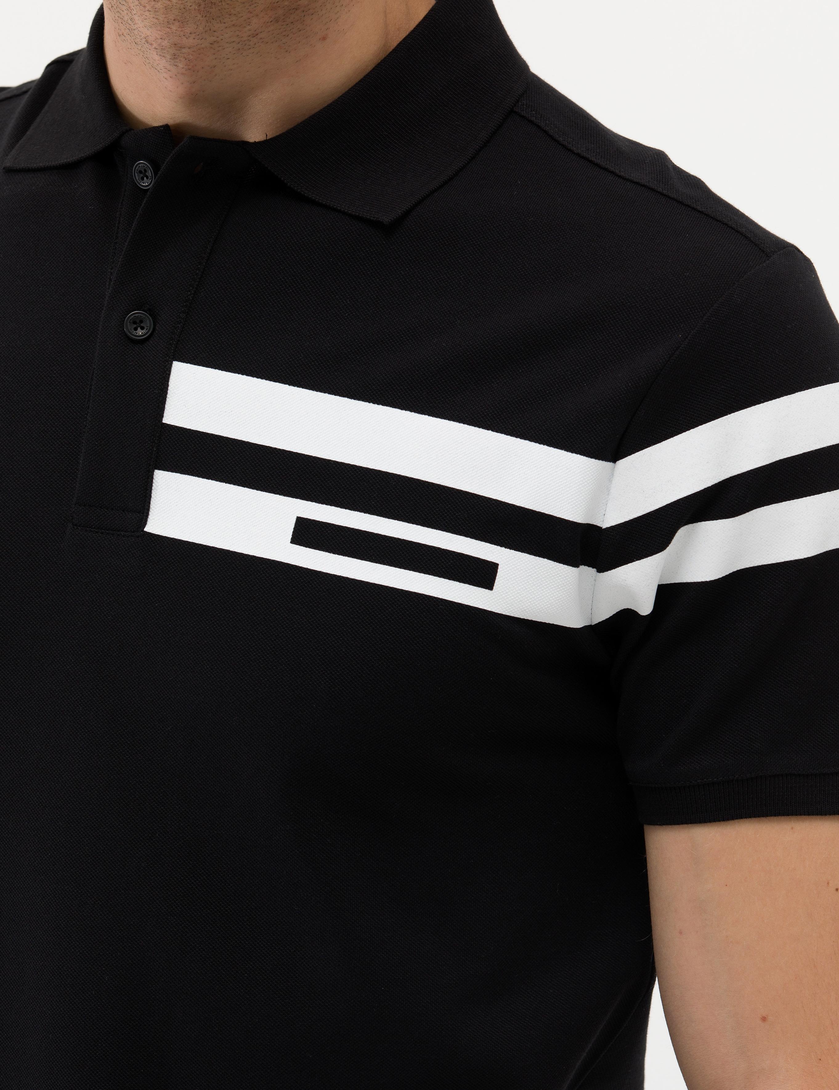 Siyah Slim Fit Polo Yaka Tişört