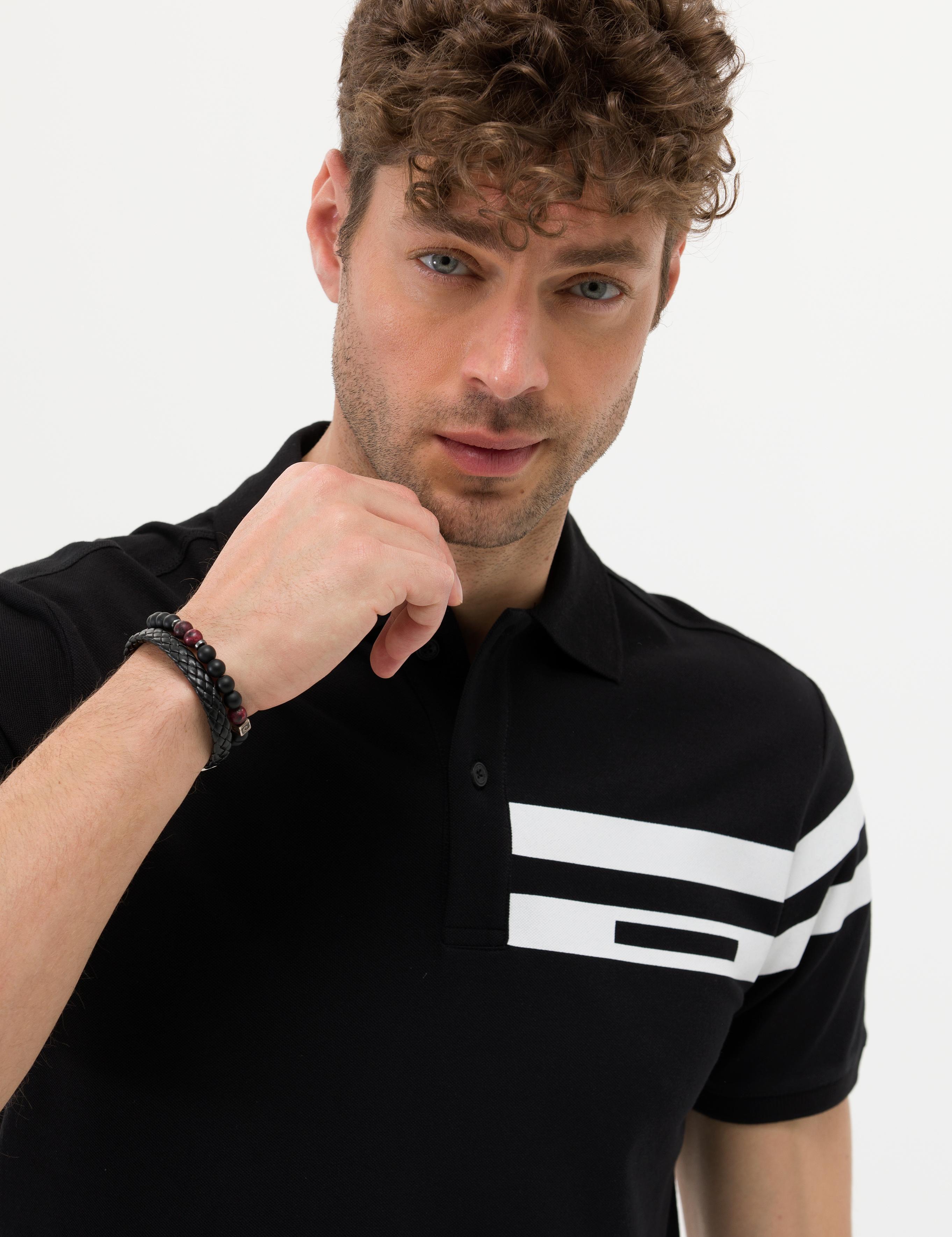 Siyah Slim Fit Polo Yaka Tişört