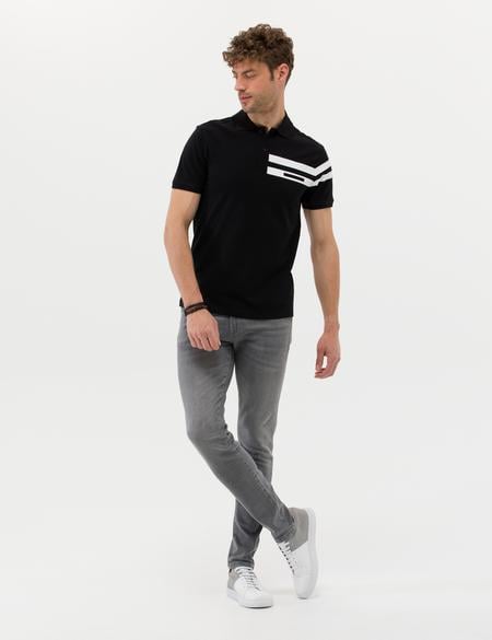 Siyah Slim Fit Polo Yaka Tişört - 50273572025
