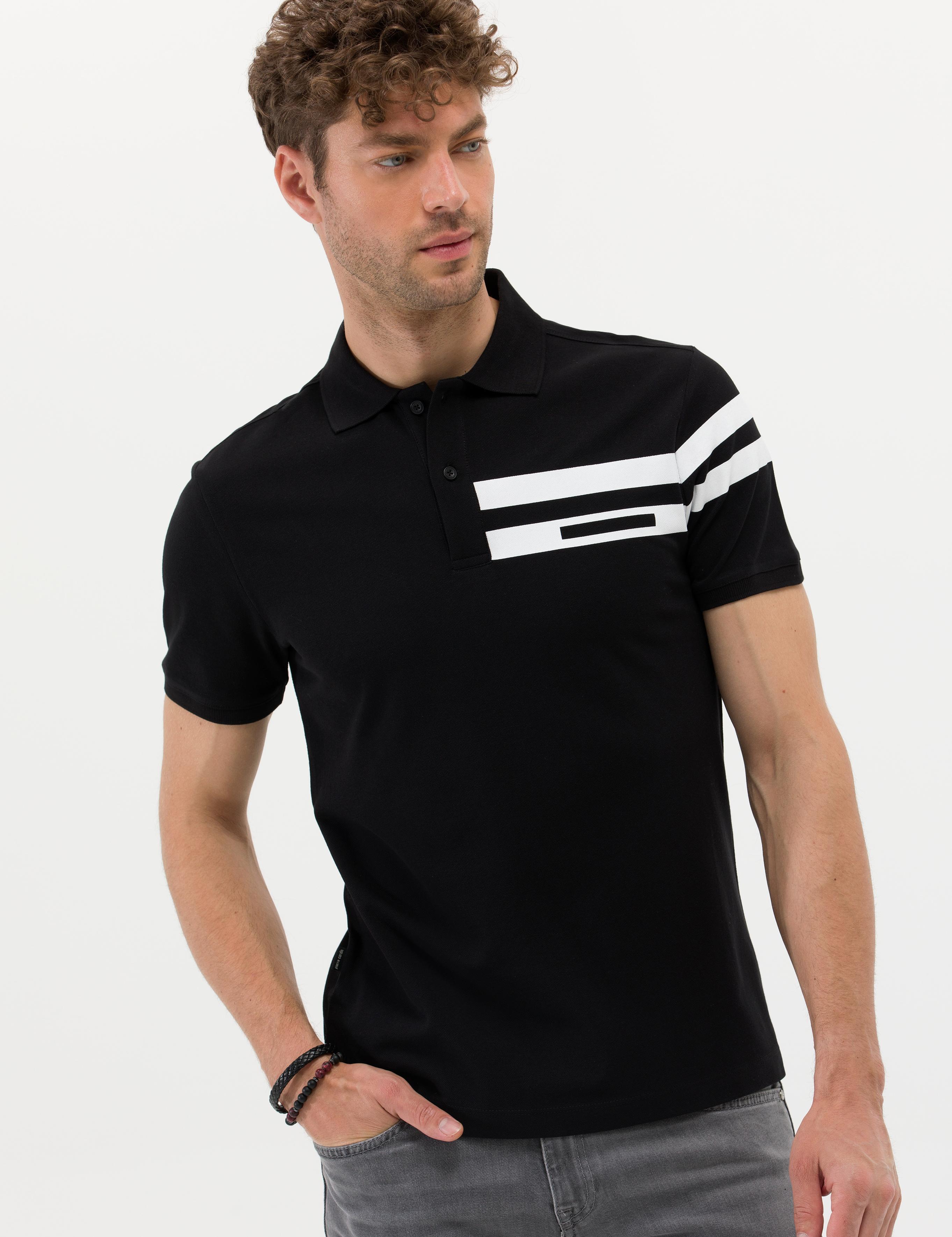 Siyah Slim Fit Polo Yaka Tişört