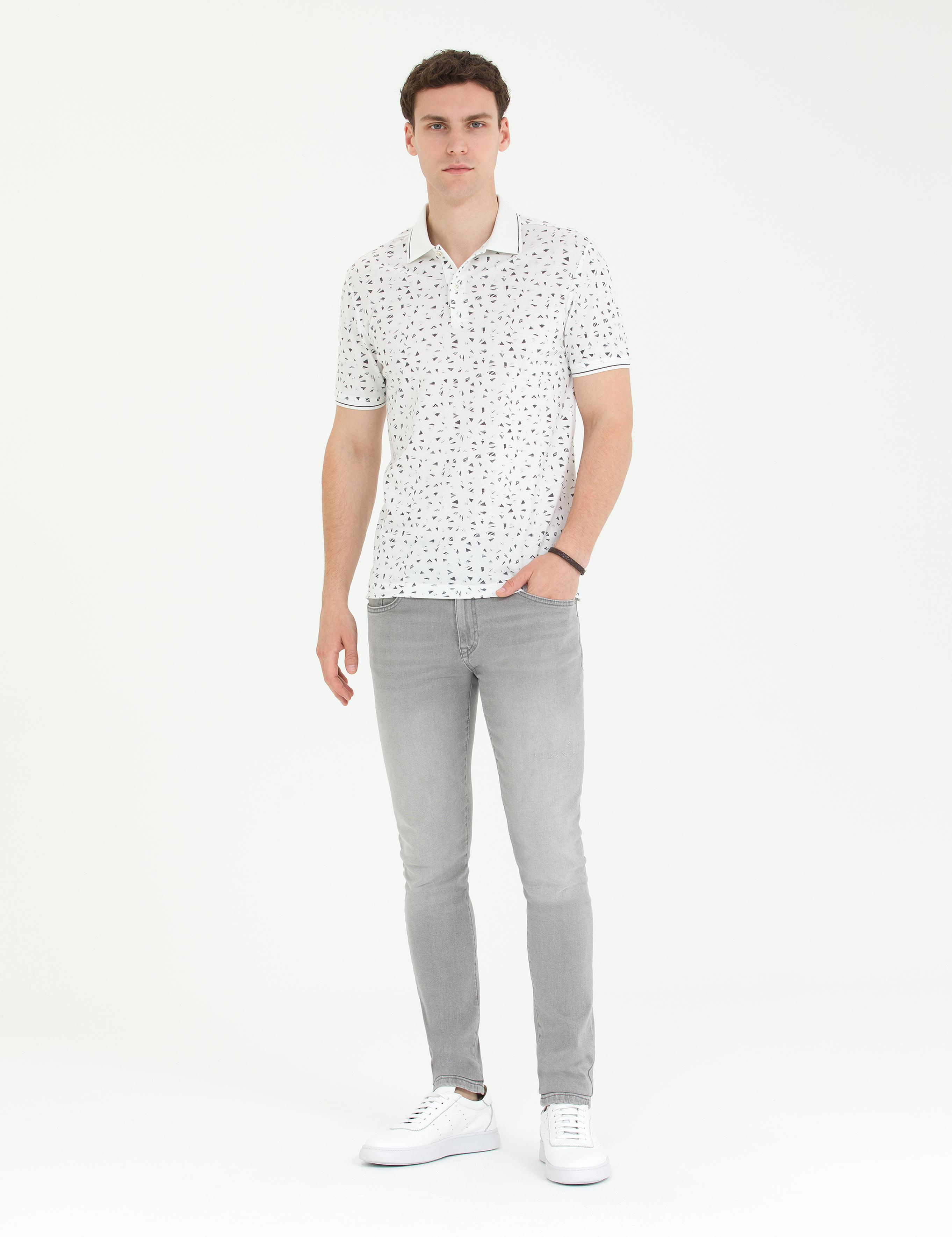 Beyaz Slim Fit Polo Yaka Tişört