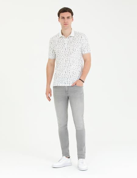 Beyaz Slim Fit Polo Yaka Tişört - 50273581005