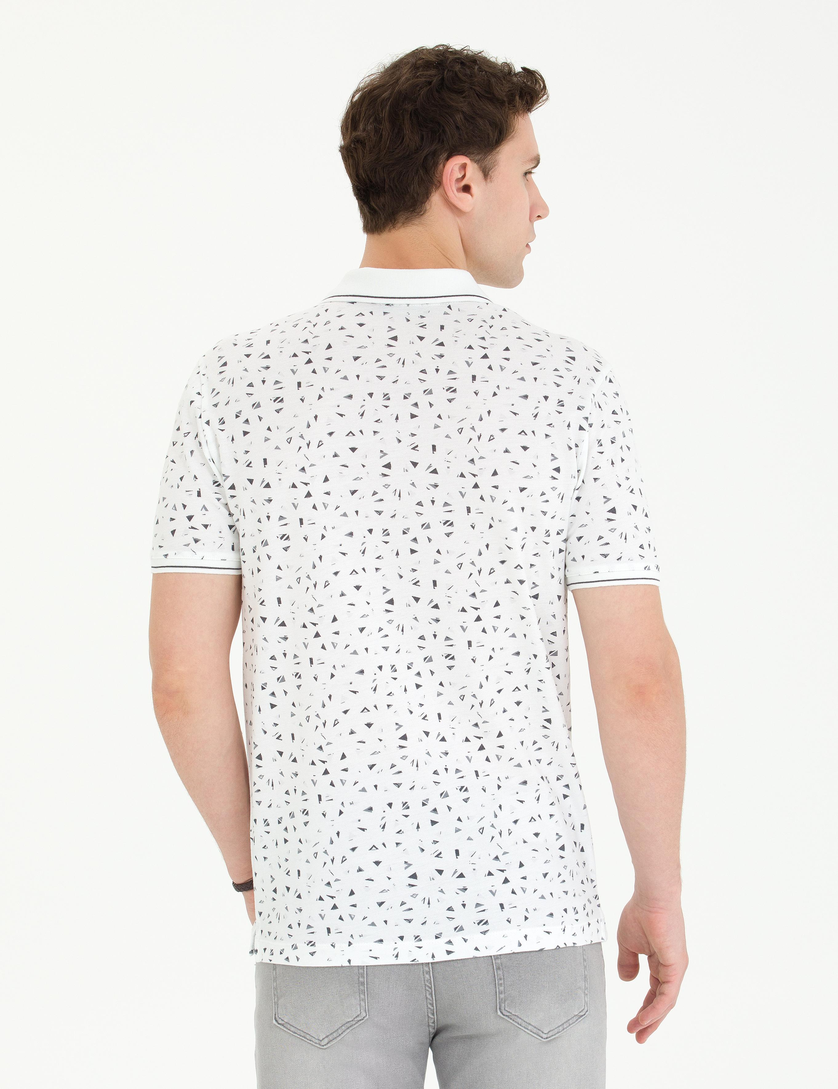 Beyaz Slim Fit Polo Yaka Tişört