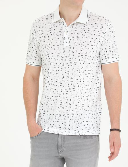 Beyaz Slim Fit Polo Yaka Tişört - 50273581005