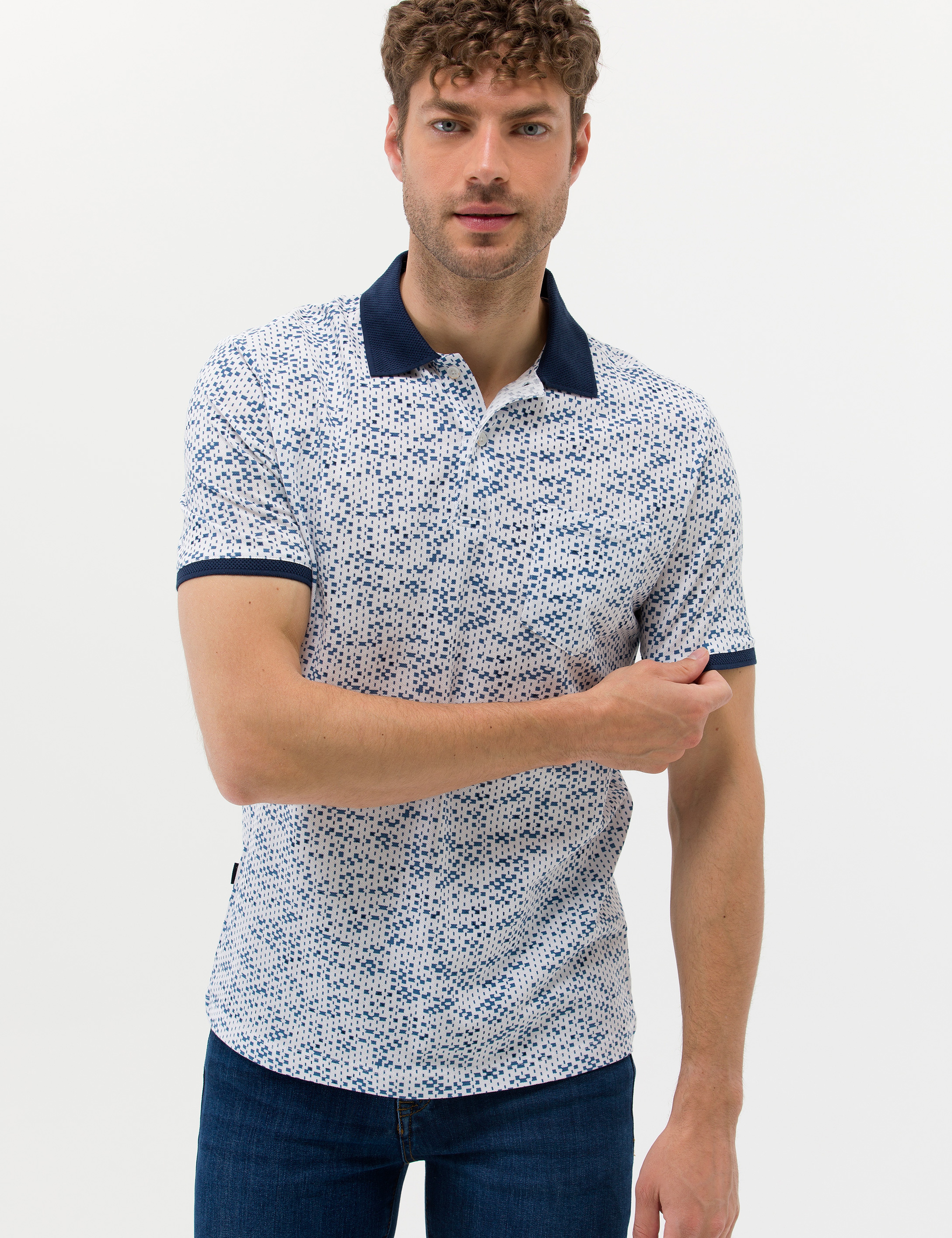 Ekru Regular Fit Polo Yaka Tişört - Image 1