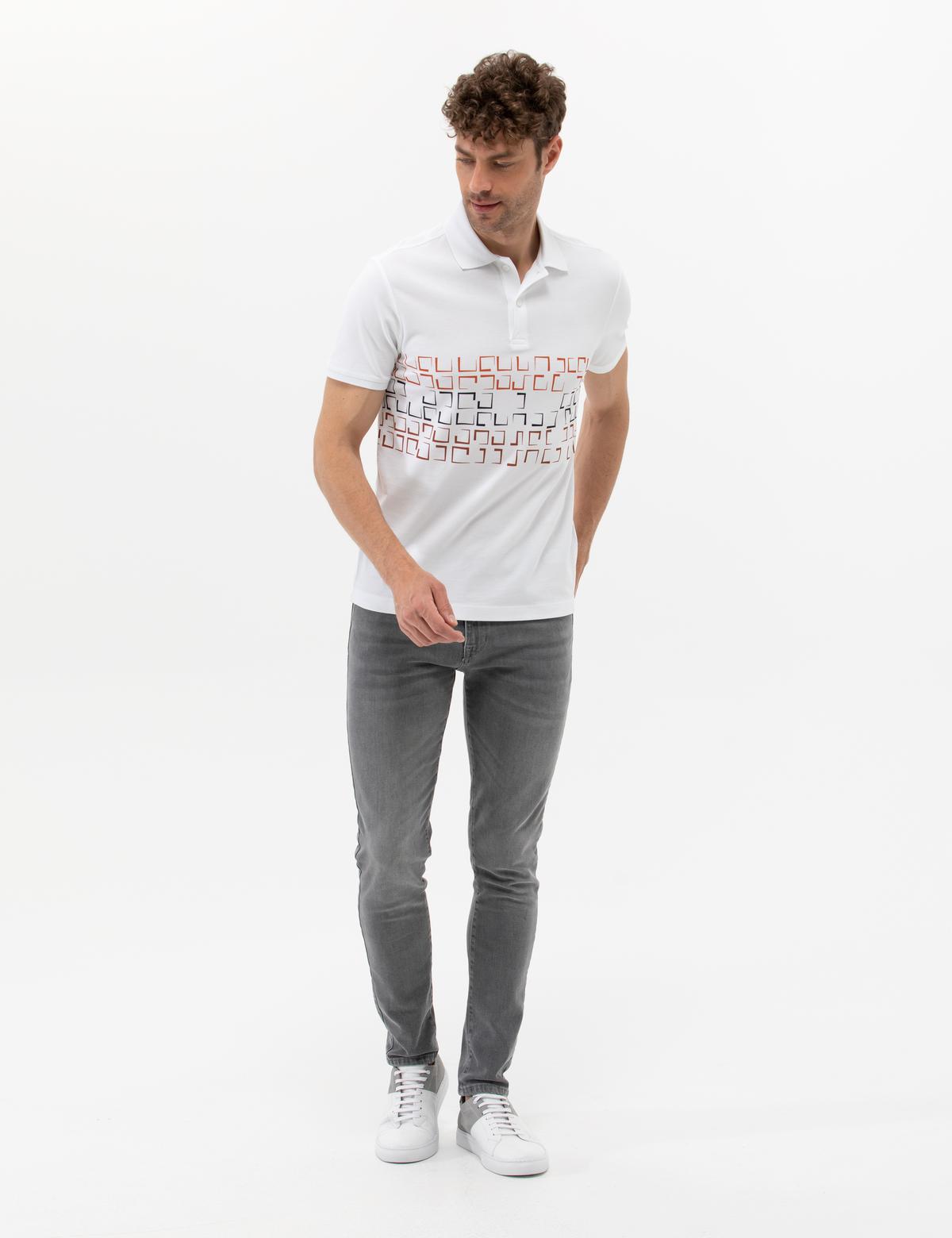 Beyaz Slim Fit Polo Yaka Tişört - 50275720001