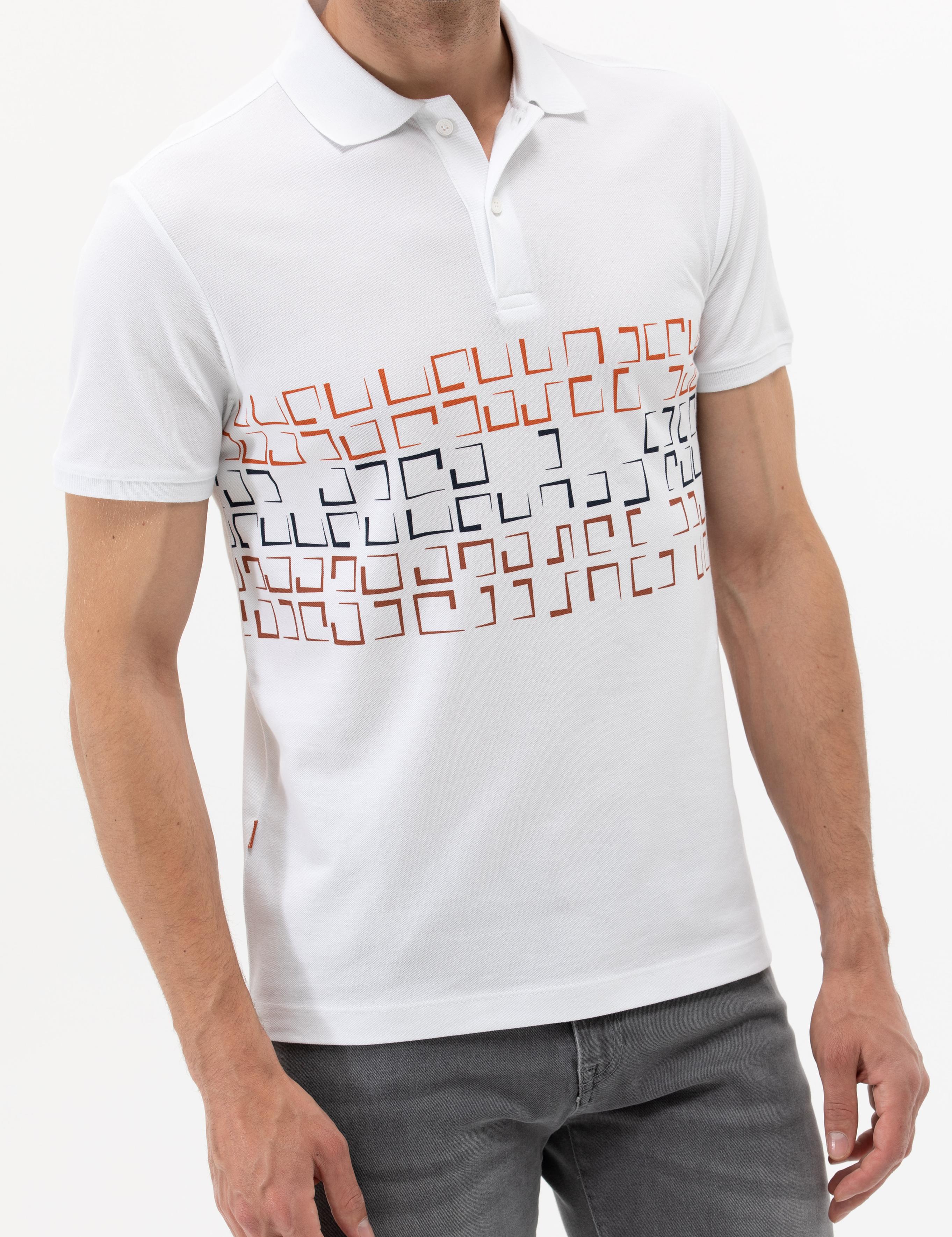 Beyaz Slim Fit Polo Yaka Tişört