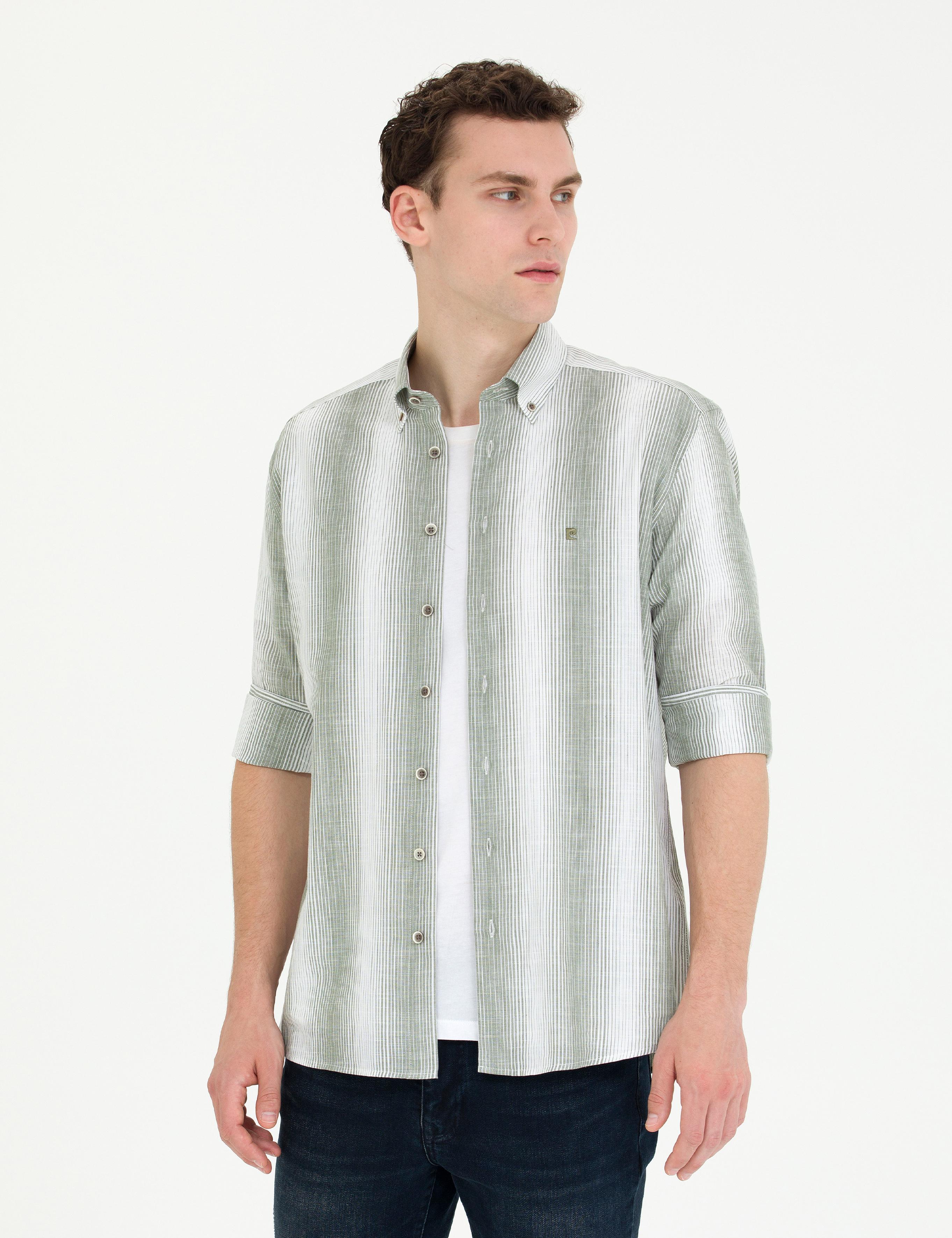 Haki Regular Fit Uzun Kollu Gömlek