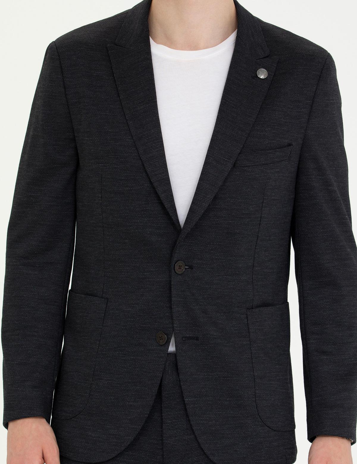 Antrasit Ex. Slim Fit Yün Karışımlı Takım Elbise - 50267031017