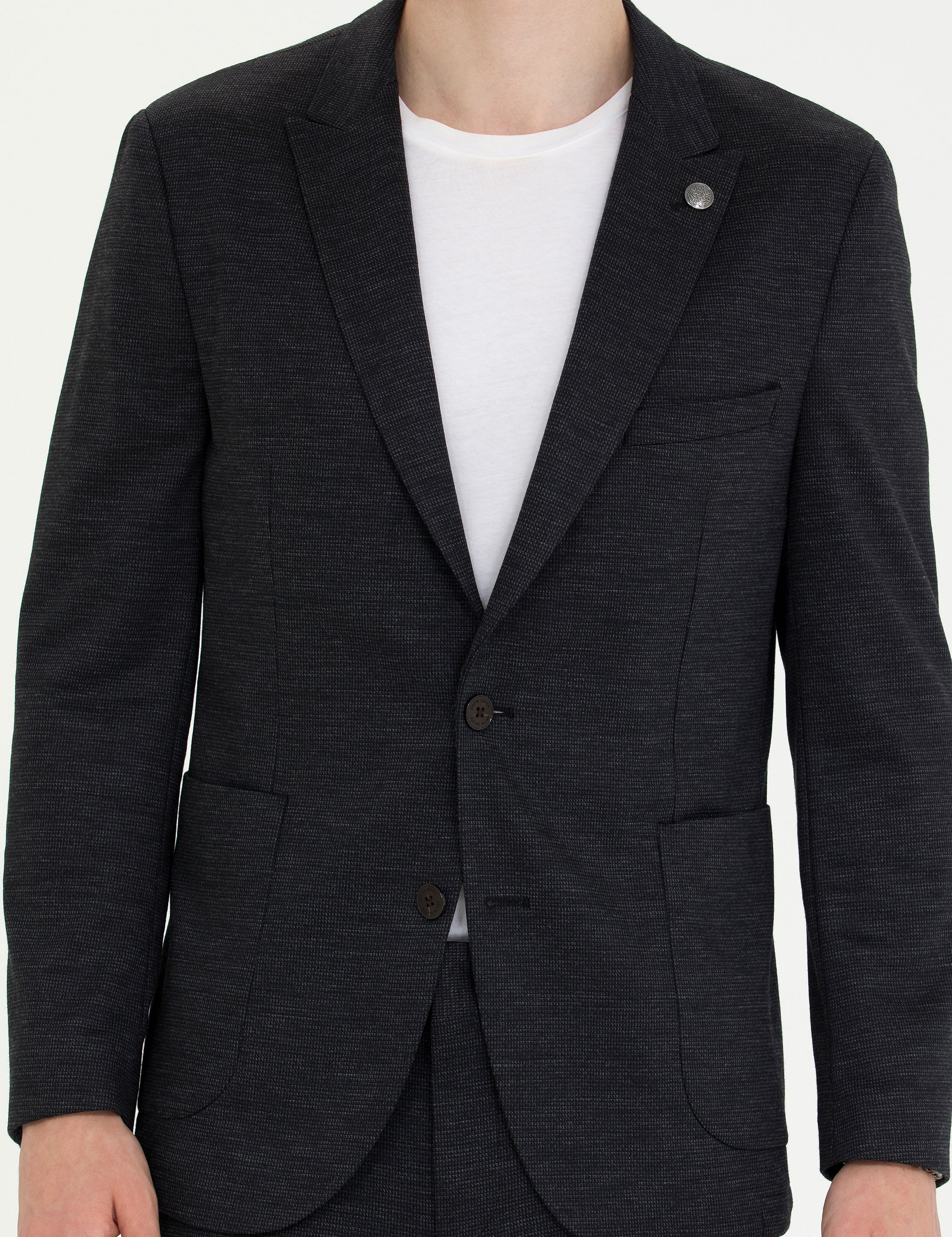 Antrasit Ex. Slim Fit Yün Karışımlı Takım Elbise - Image 6