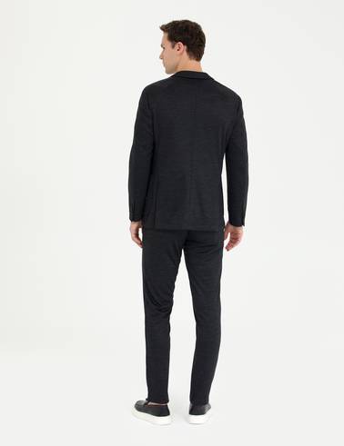 Antrasit Ex. Slim Fit Yün Karışımlı Takım Elbise