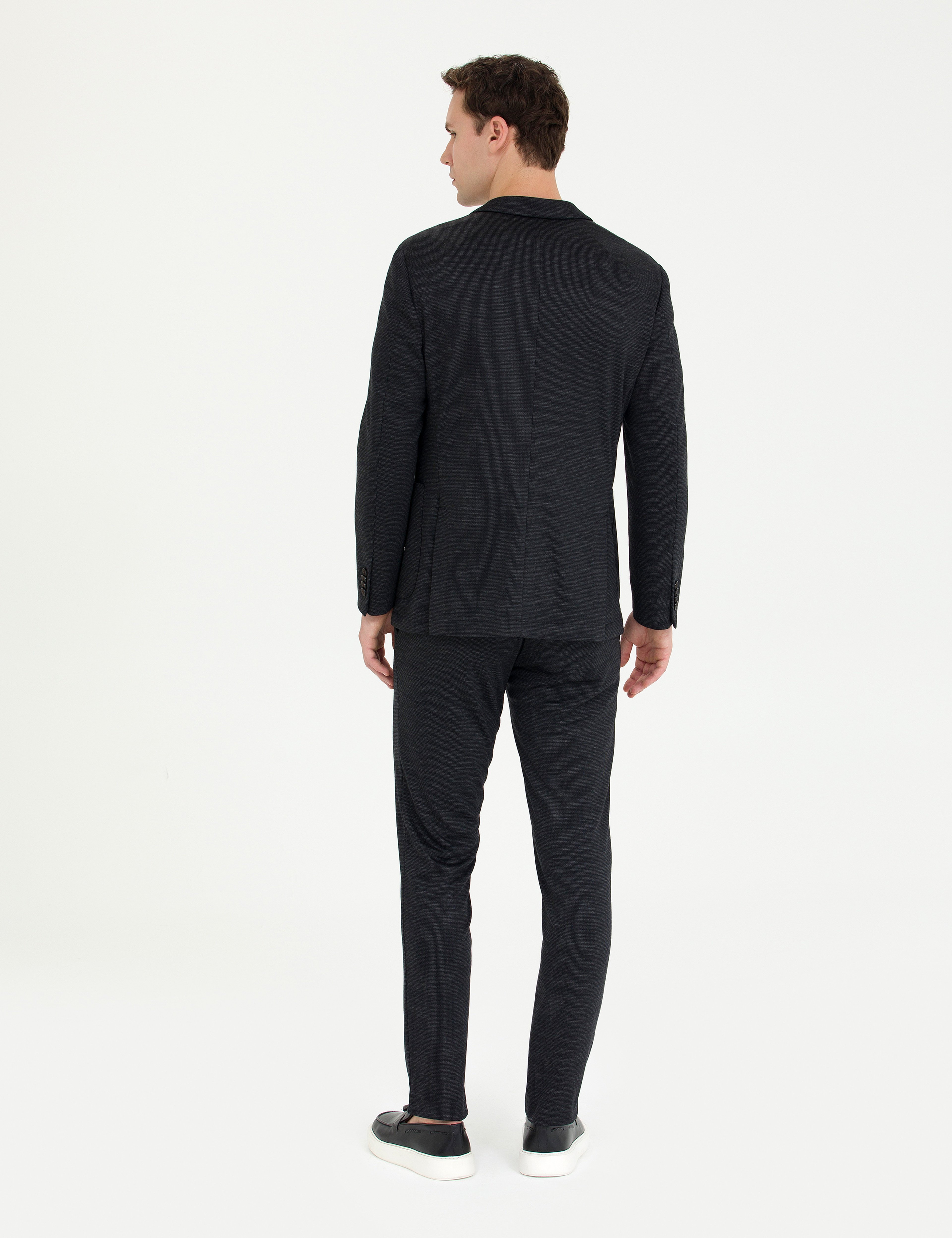 Antrasit Ex. Slim Fit Yün Karışımlı Takım Elbise - Image 5