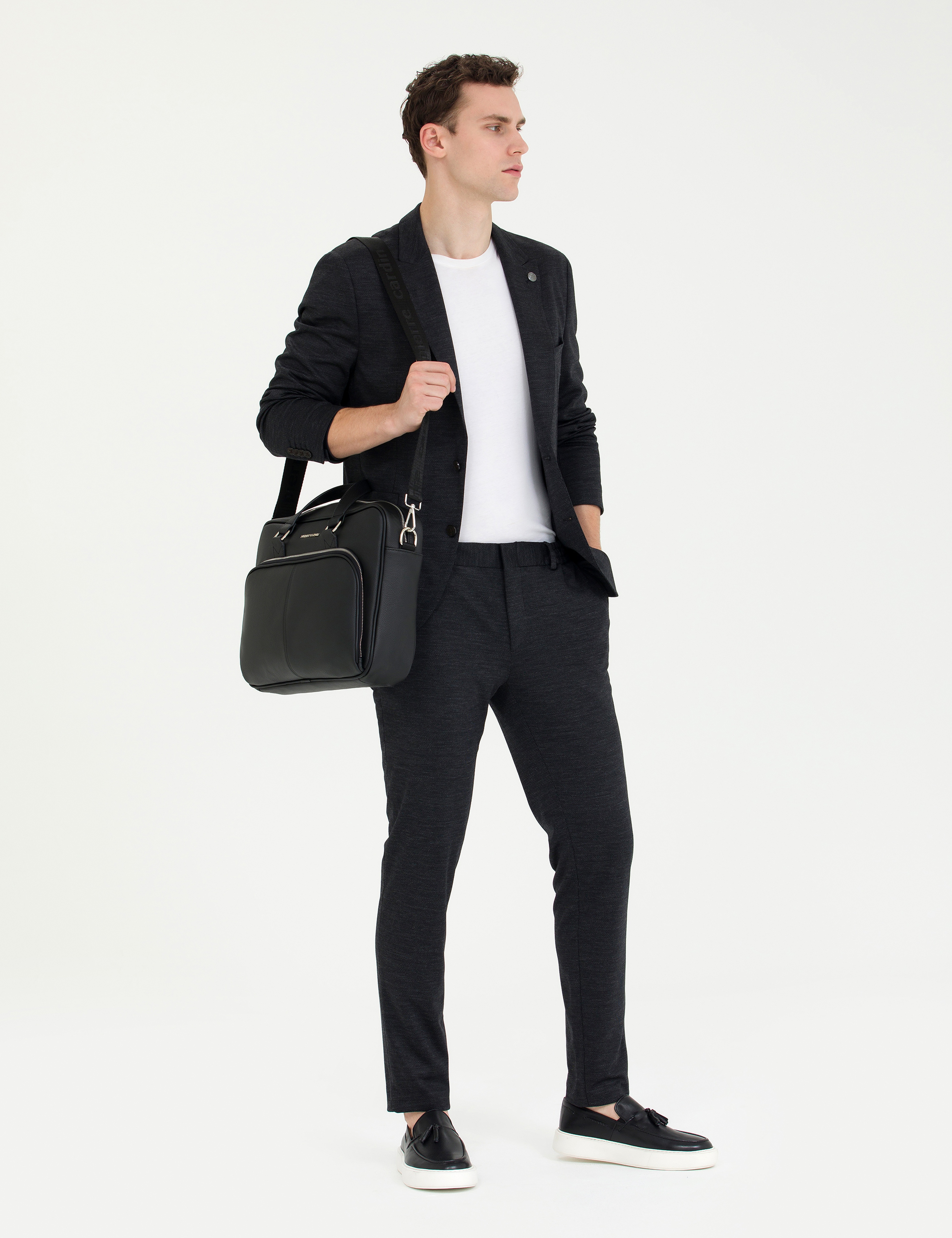 Antrasit Ex. Slim Fit Yün Karışımlı Takım Elbise - Image 1
