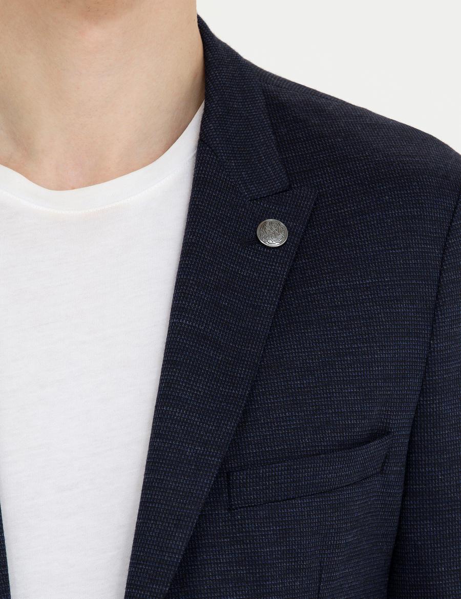 Lacivert Ex. Slim Fit Yün Karışımlı Takım Elbise