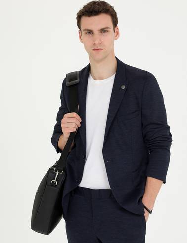 Lacivert Ex. Slim Fit Yün Karışımlı Takım Elbise