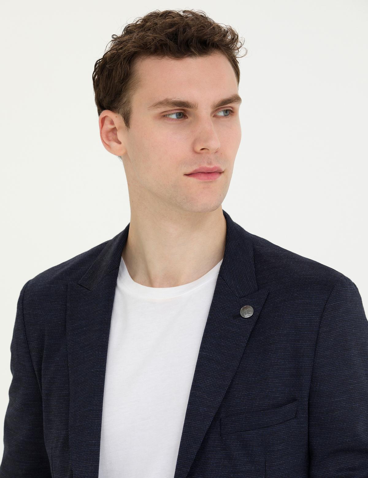 Lacivert Ex. Slim Fit Yün Karışımlı Takım Elbise - 50267031056