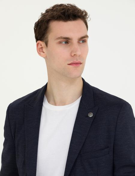 Lacivert Ex. Slim Fit Yün Karışımlı Takım Elbise - 50267031056