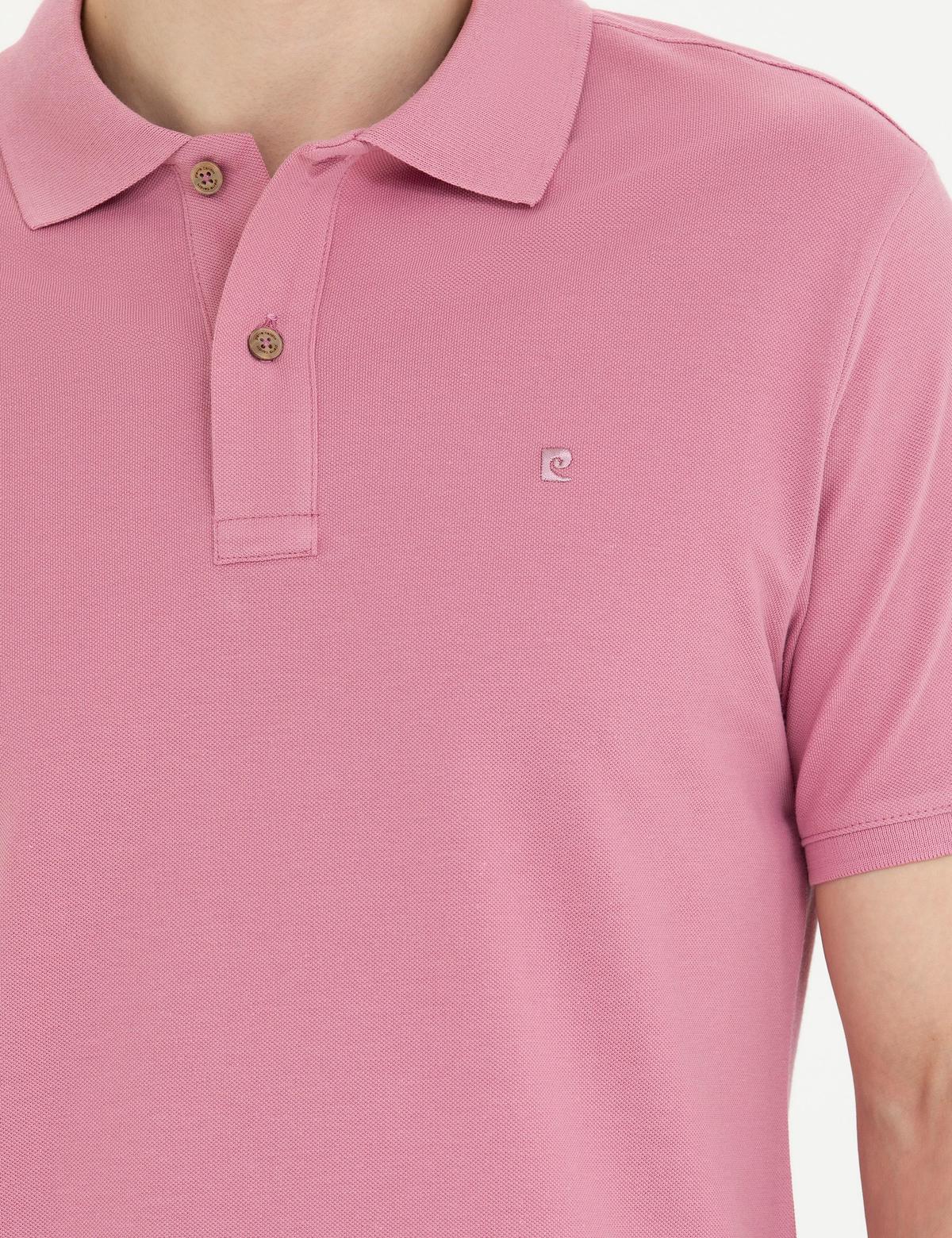 Gül Kurusu Slim Fit Polo Yaka Basic Tişört - 50262660144