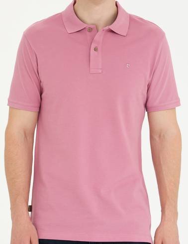 Gül Kurusu Slim Fit Polo Yaka Basic Tişört