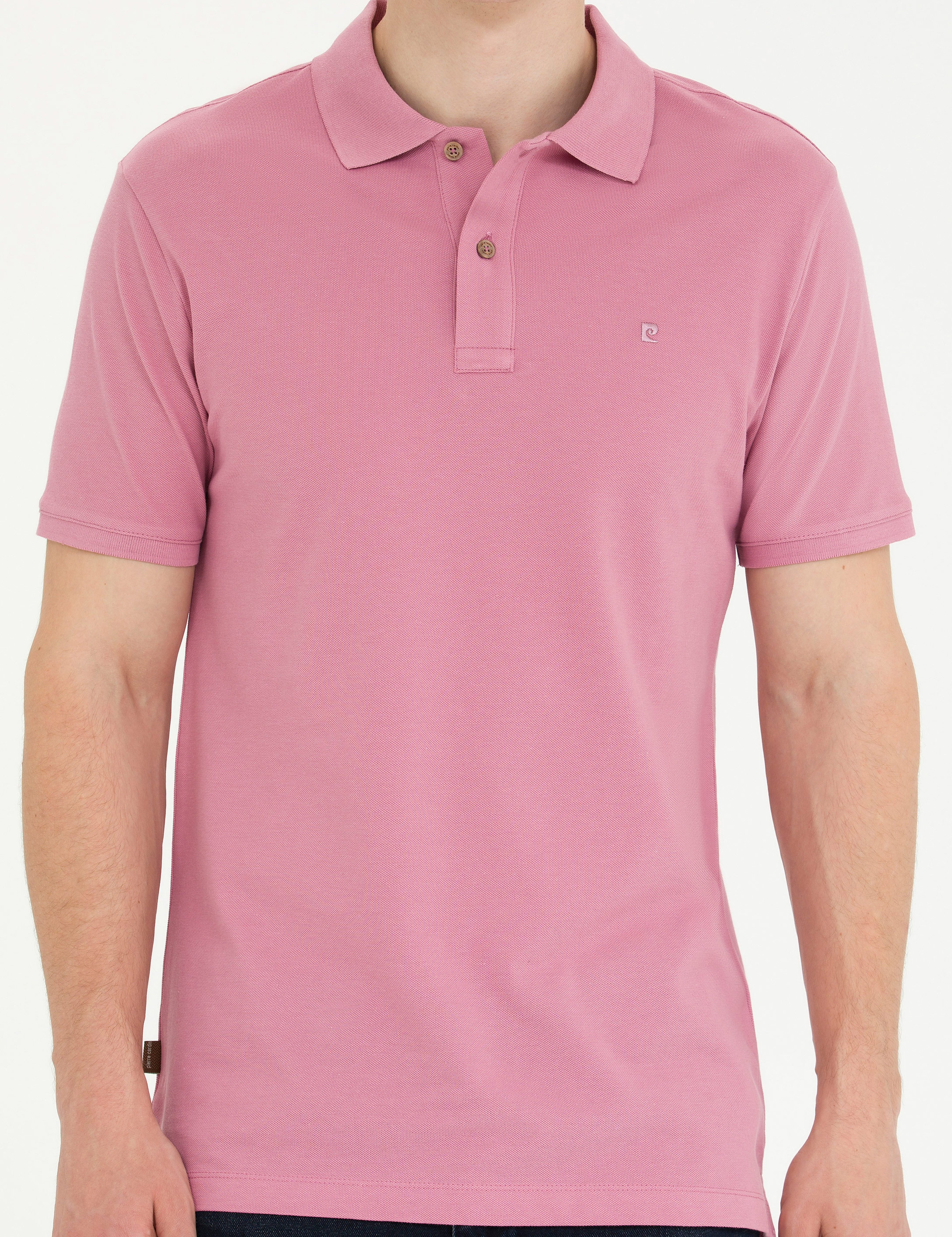 Gül Kurusu Slim Fit Polo Yaka Basic Tişört - Image 6
