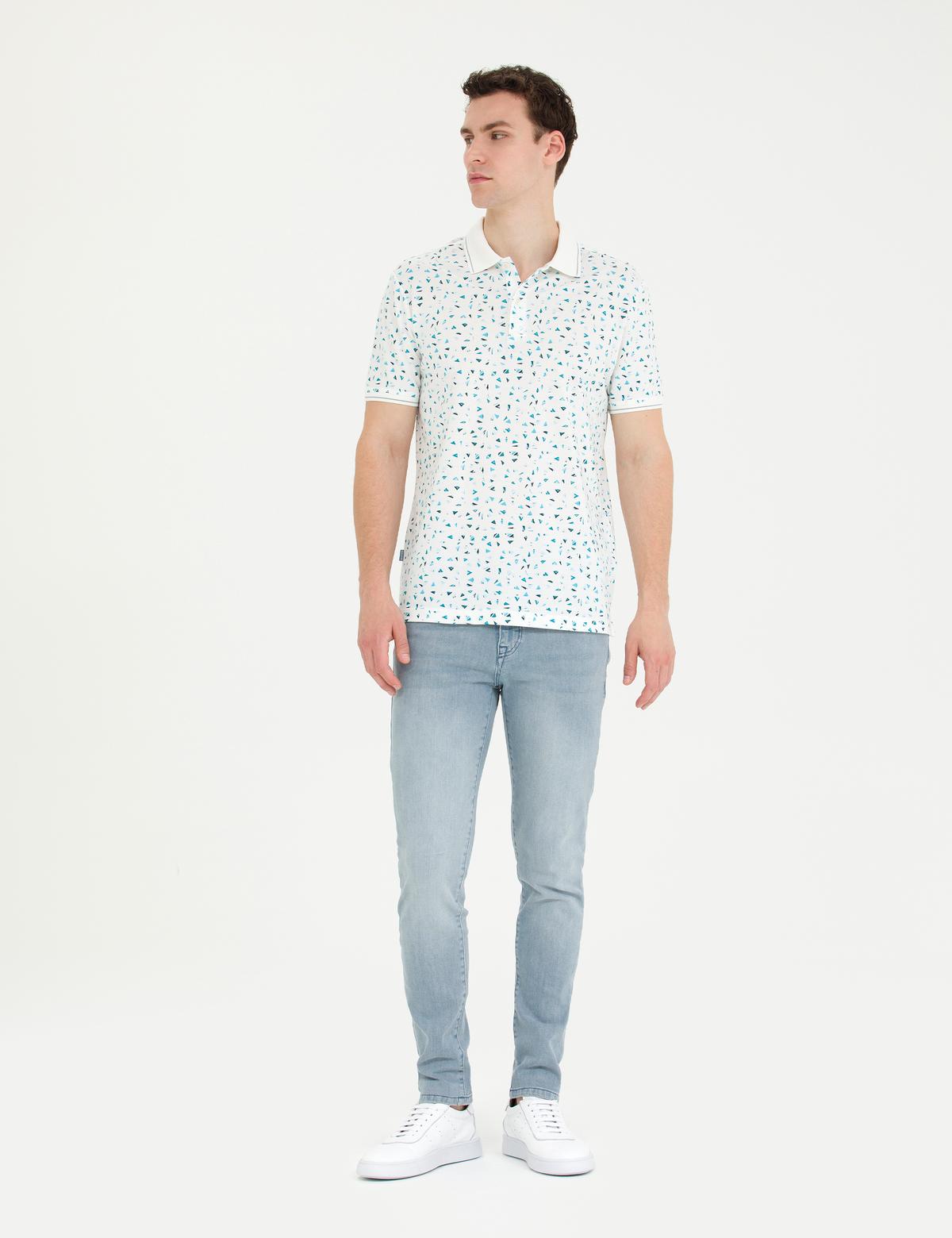 Ekru Slim Fit Polo Yaka Tişört - 50273581011