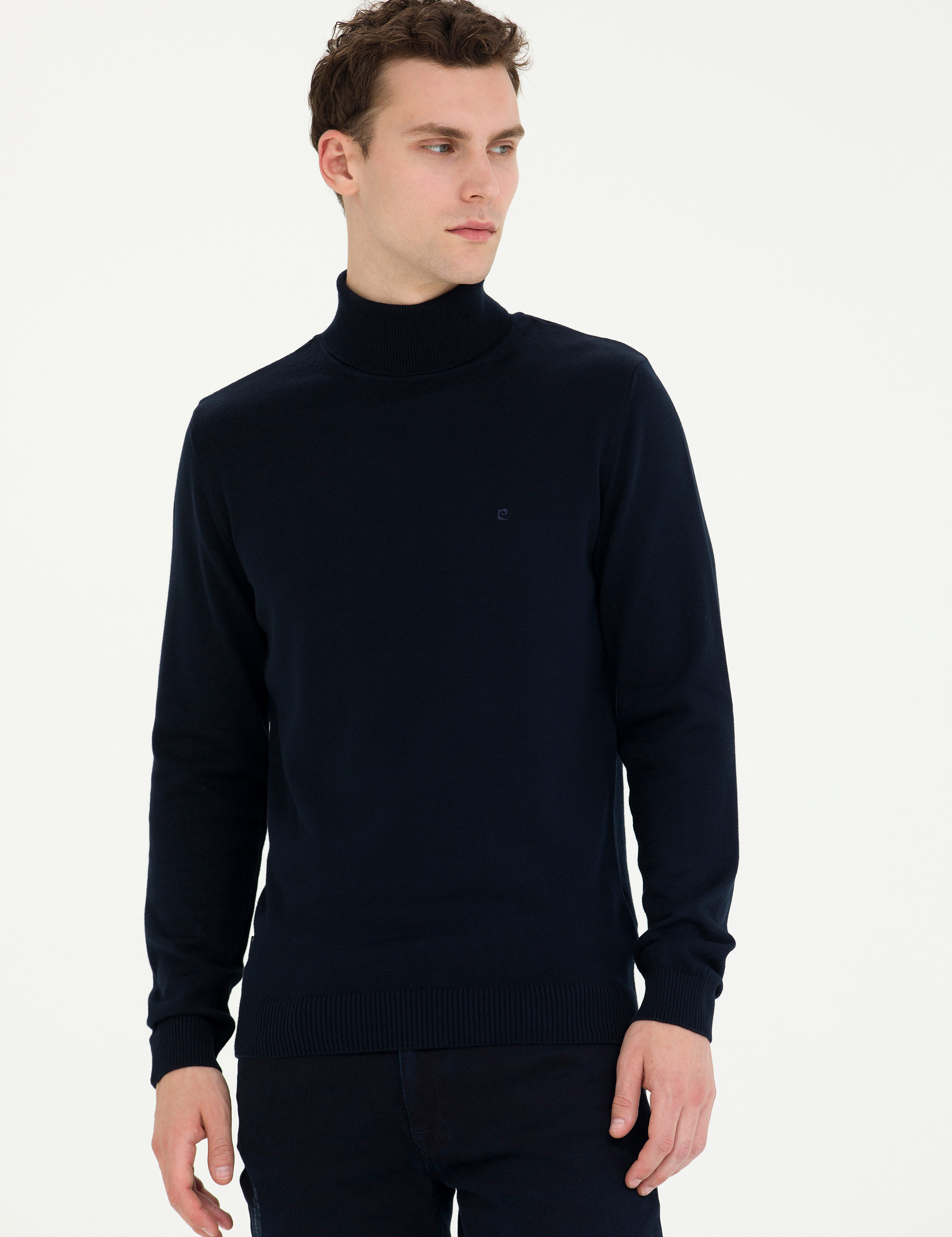 Pierre Cardin Lacivert Slim Fit Balıkçı Yaka Basic Triko Kazak görsel 3