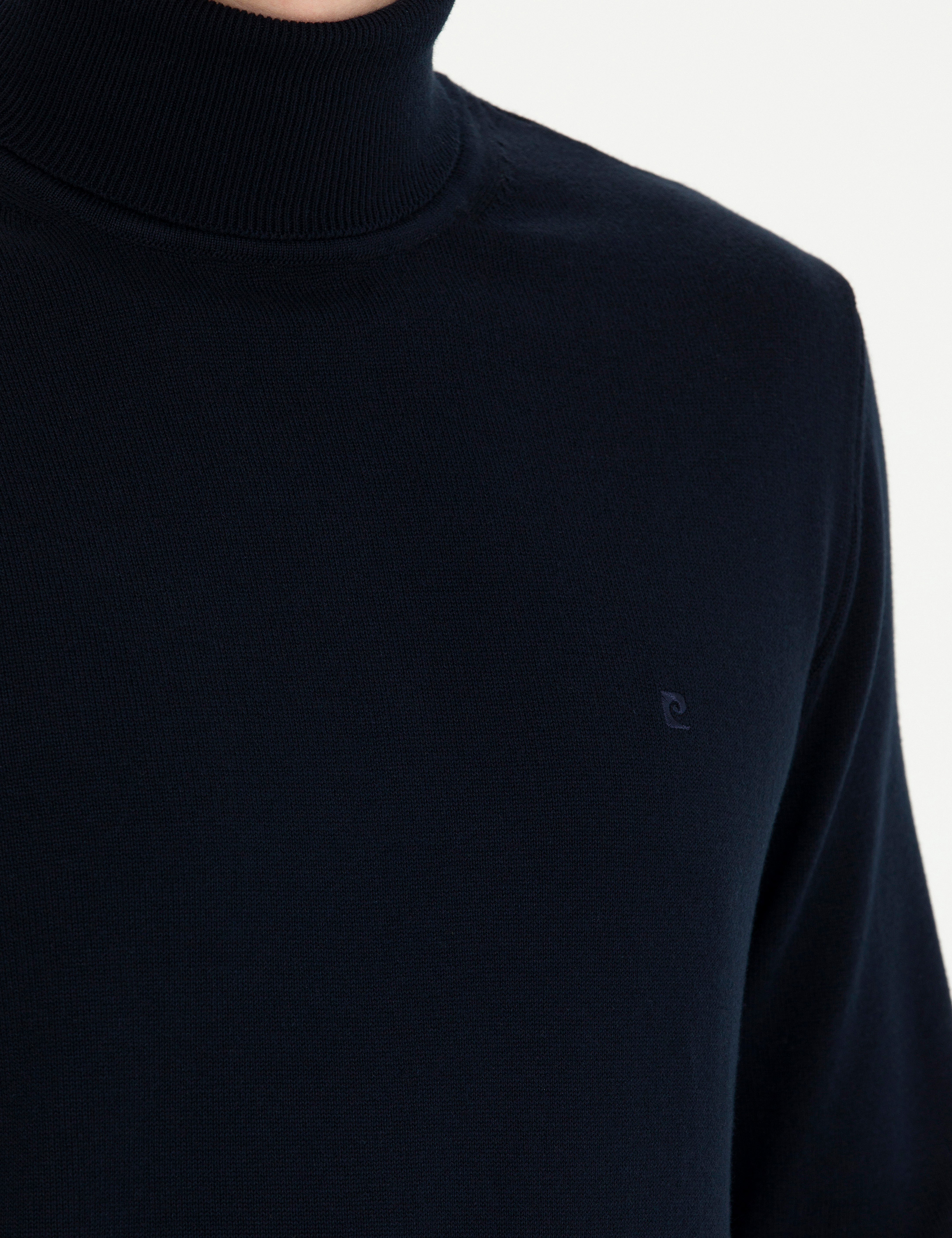 Pierre Cardin Lacivert Slim Fit Balıkçı Yaka Basic Triko Kazak görsel 7