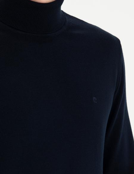 Lacivert Slim Fit Balıkçı Yaka Basic Triko Kazak - 50276162006