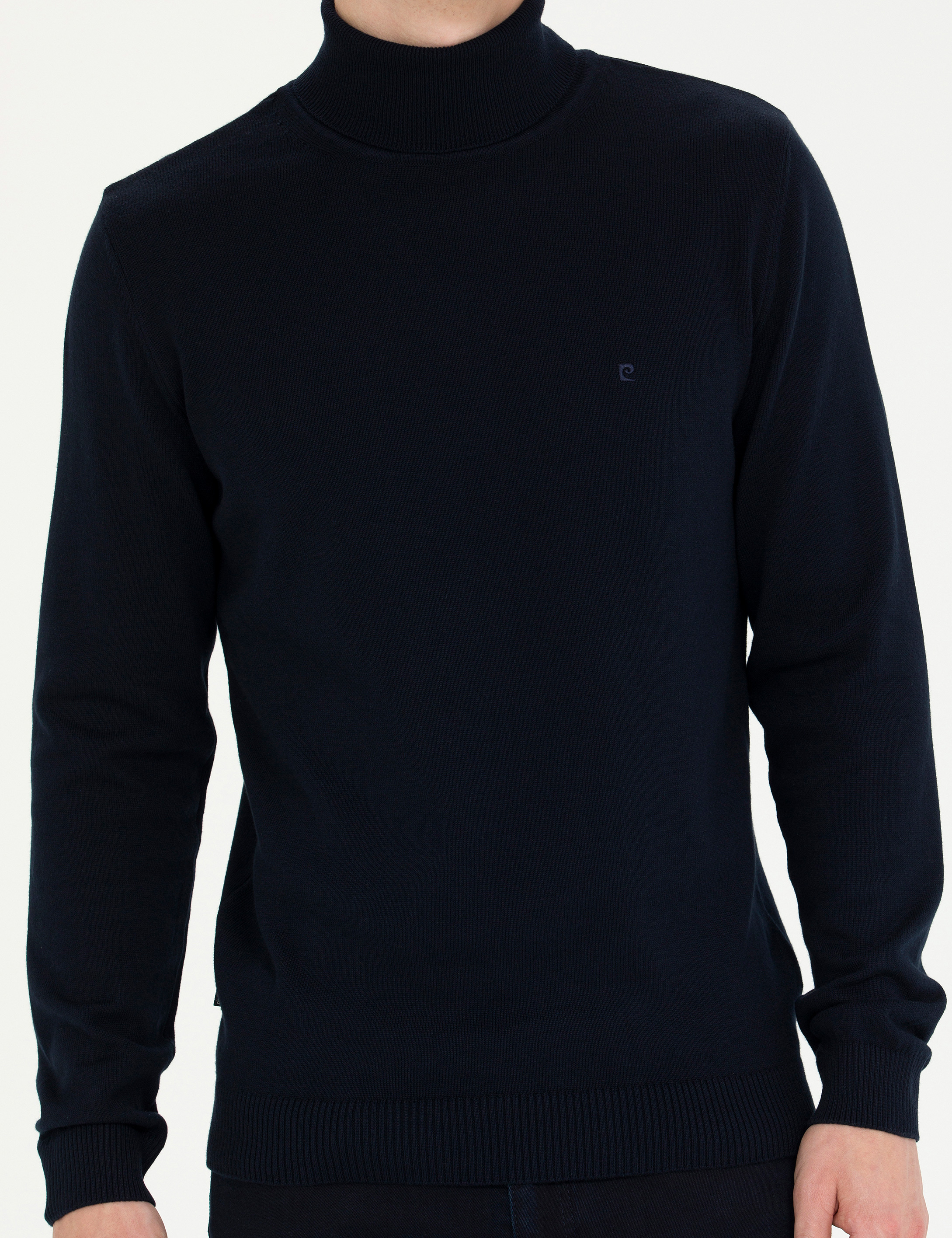Pierre Cardin Lacivert Slim Fit Balıkçı Yaka Basic Triko Kazak görsel 6