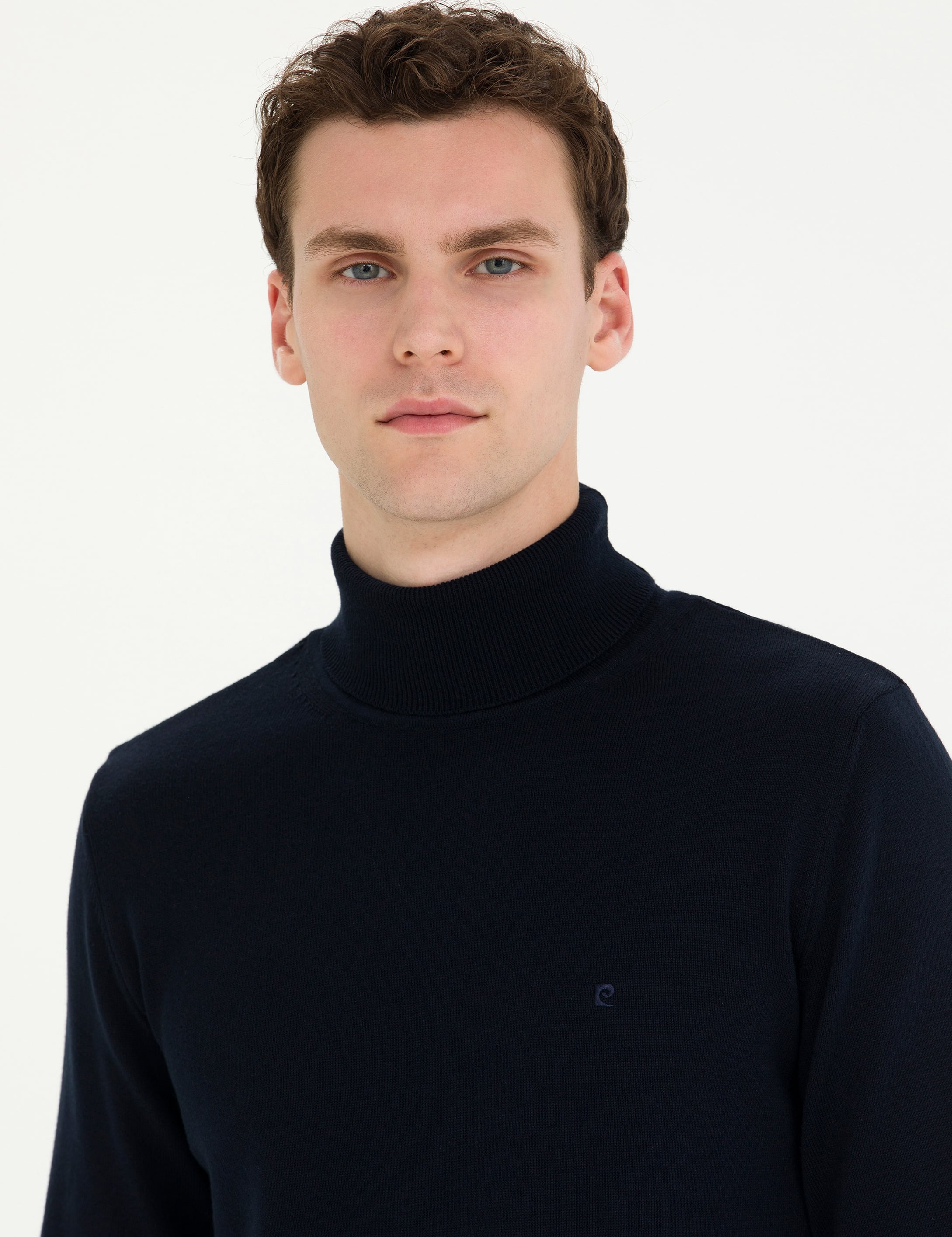 Pierre Cardin Lacivert Slim Fit Balıkçı Yaka Basic Triko Kazak görsel 2