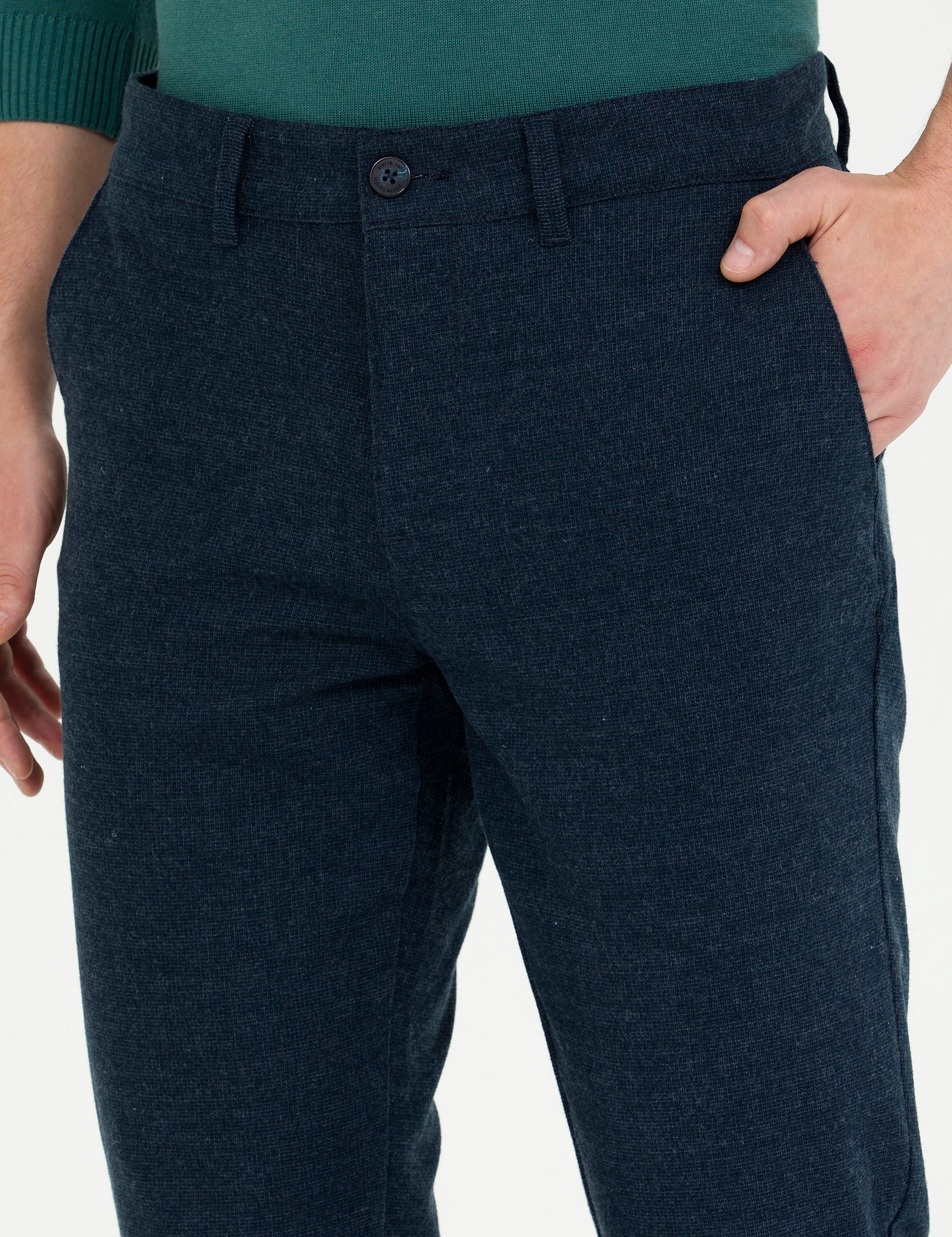 Lacivert Slim Fit Kanvas Pantolon - Image 5