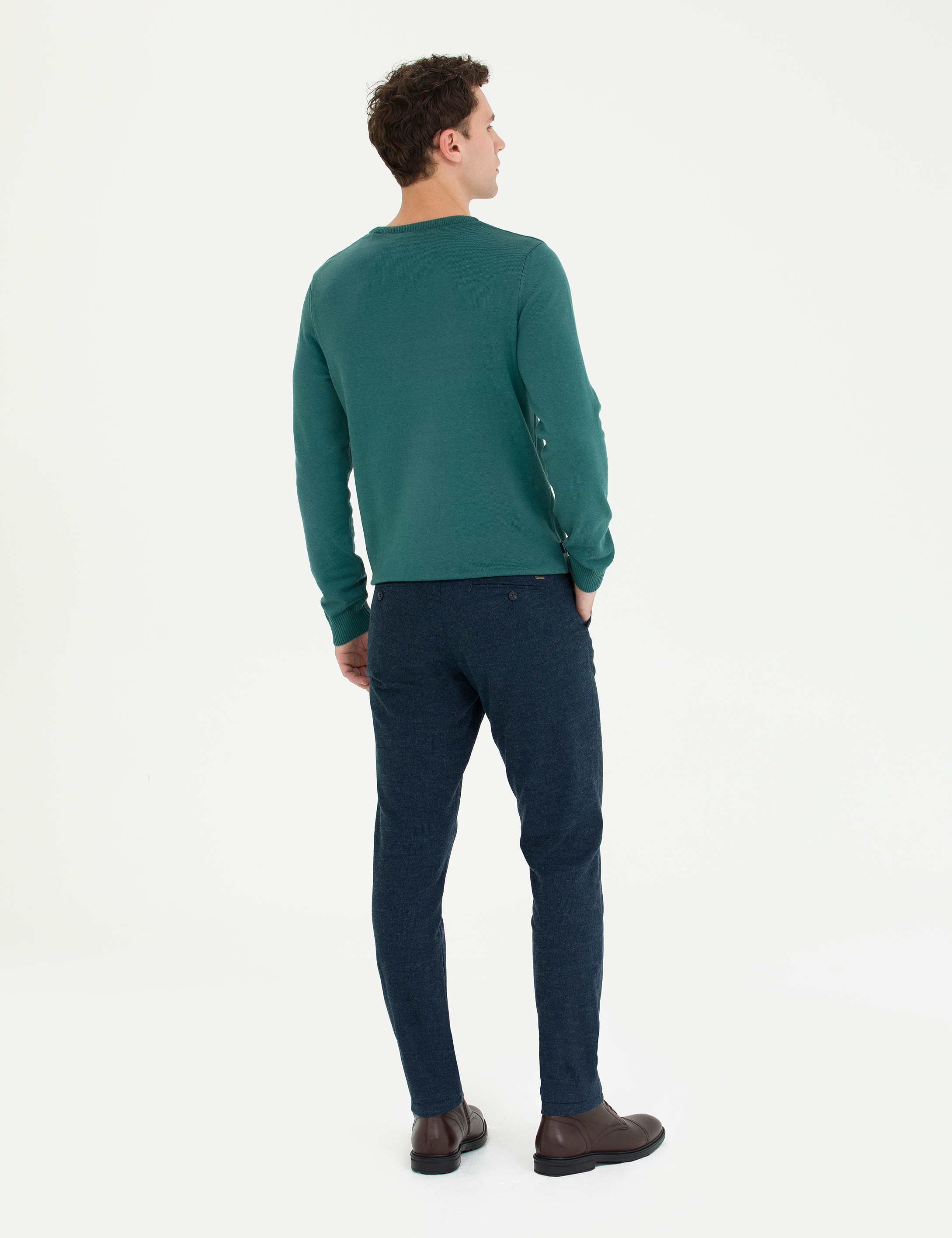 Lacivert Slim Fit Kanvas Pantolon - Image 4