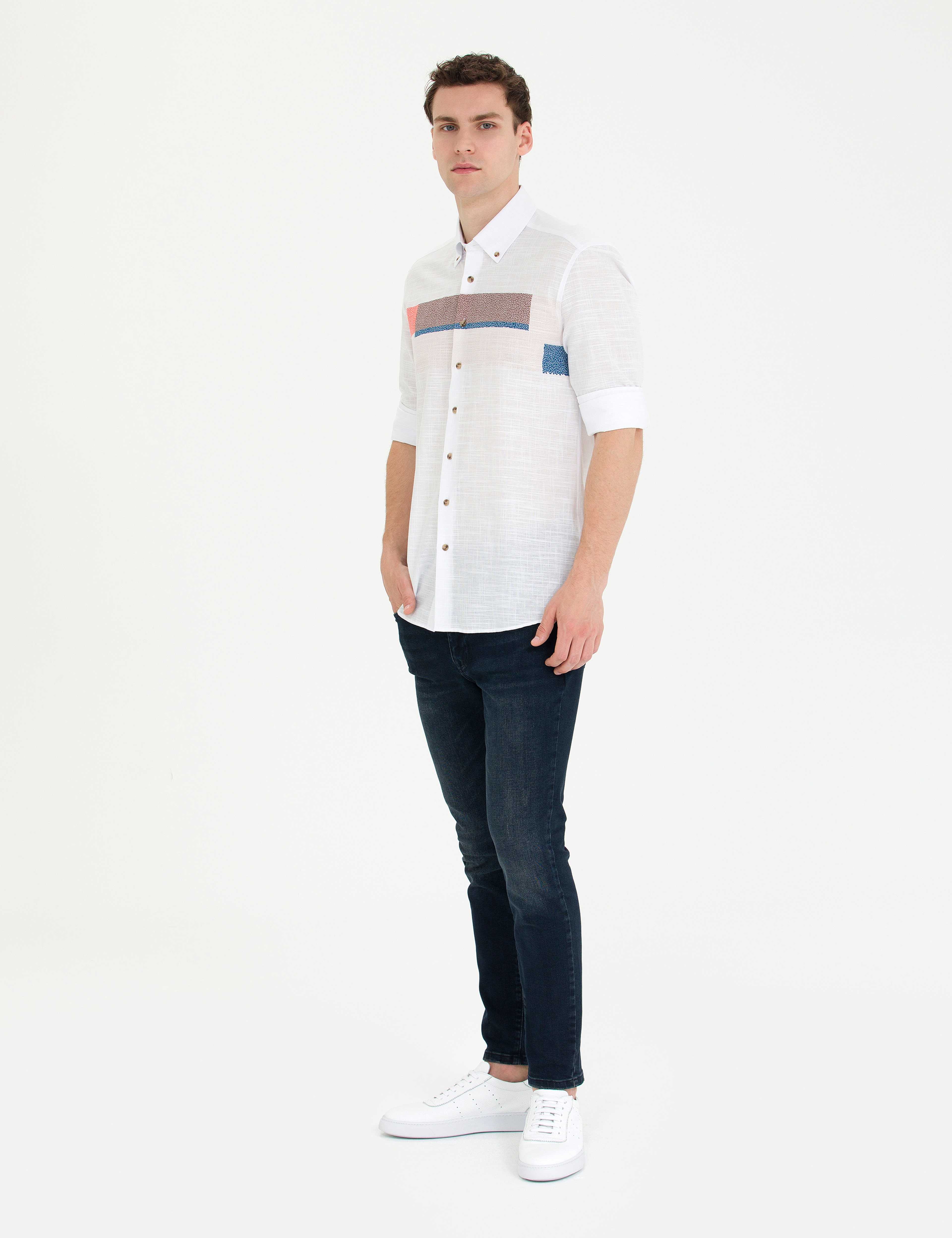 Pembe Regular Fit Uzun Kollu Gömlek - Image 4