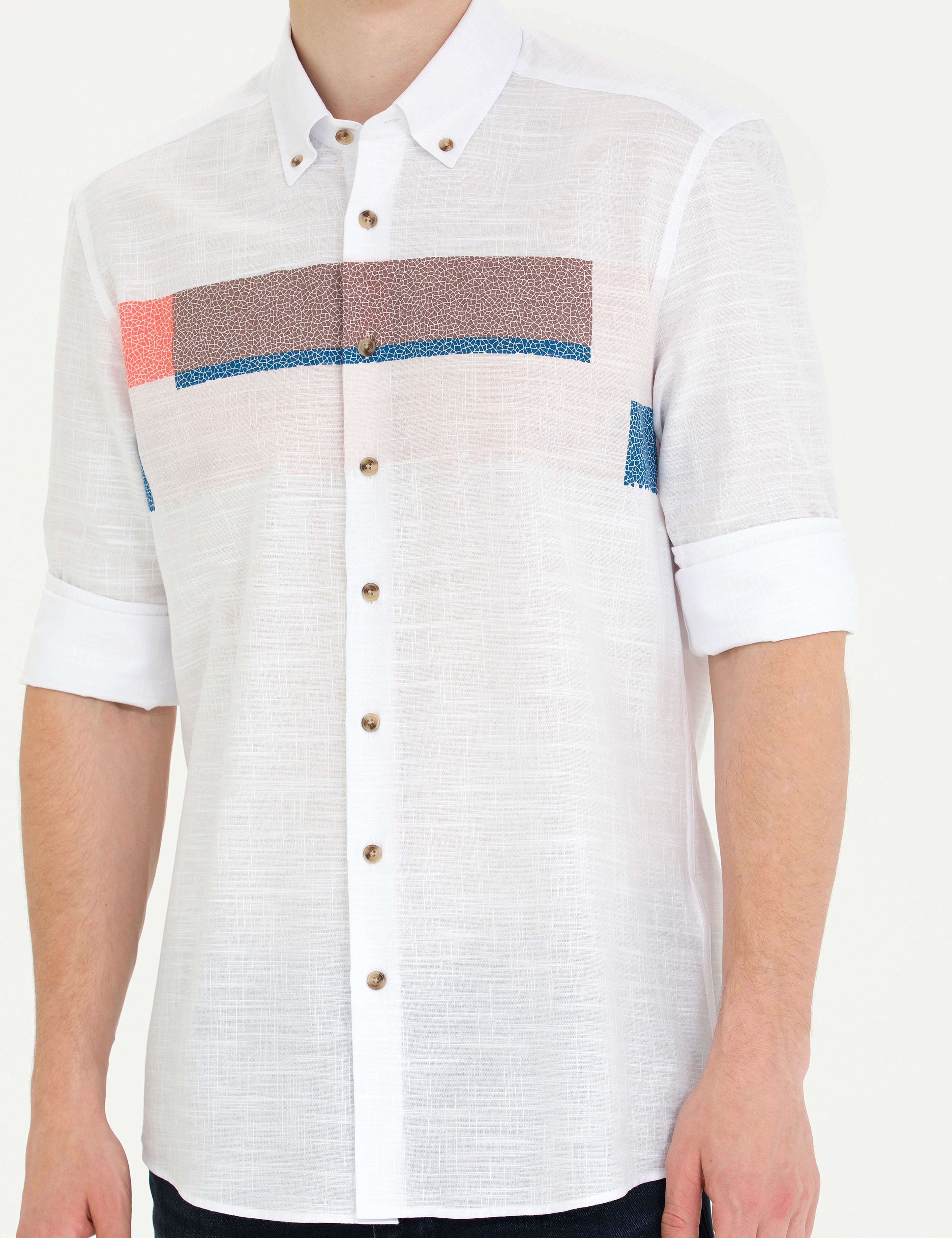 Pembe Regular Fit Uzun Kollu Gömlek - Image 6