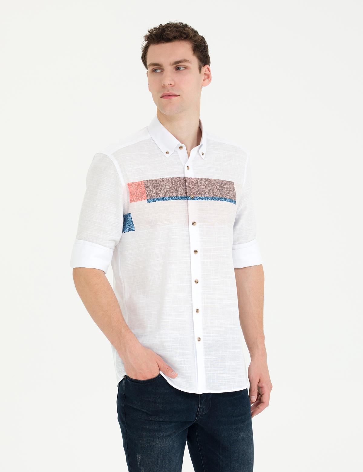 Pembe Regular Fit Uzun Kollu Gömlek - 50269436011