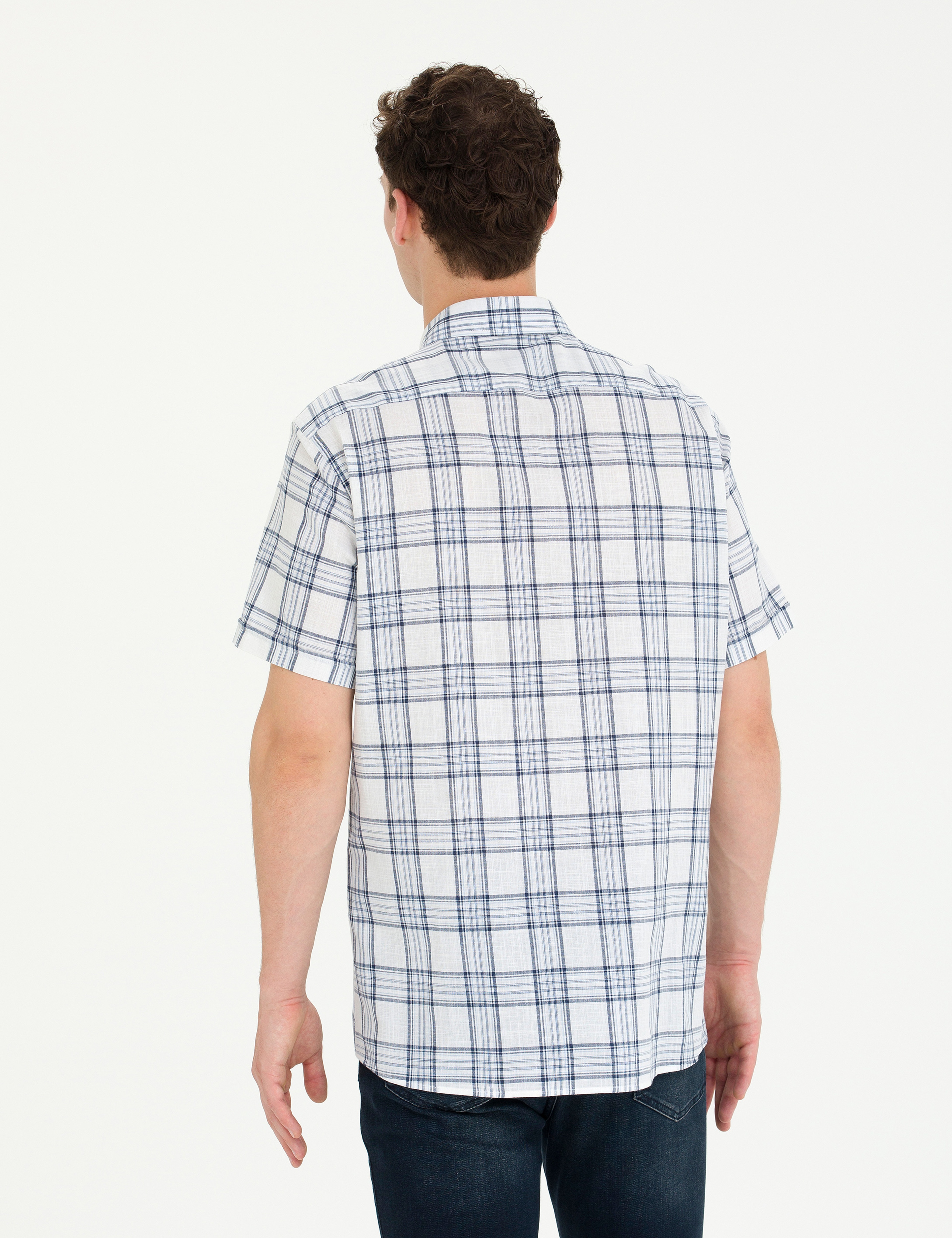 Lacivert Regular Fit Kısa Kollu Gömlek
