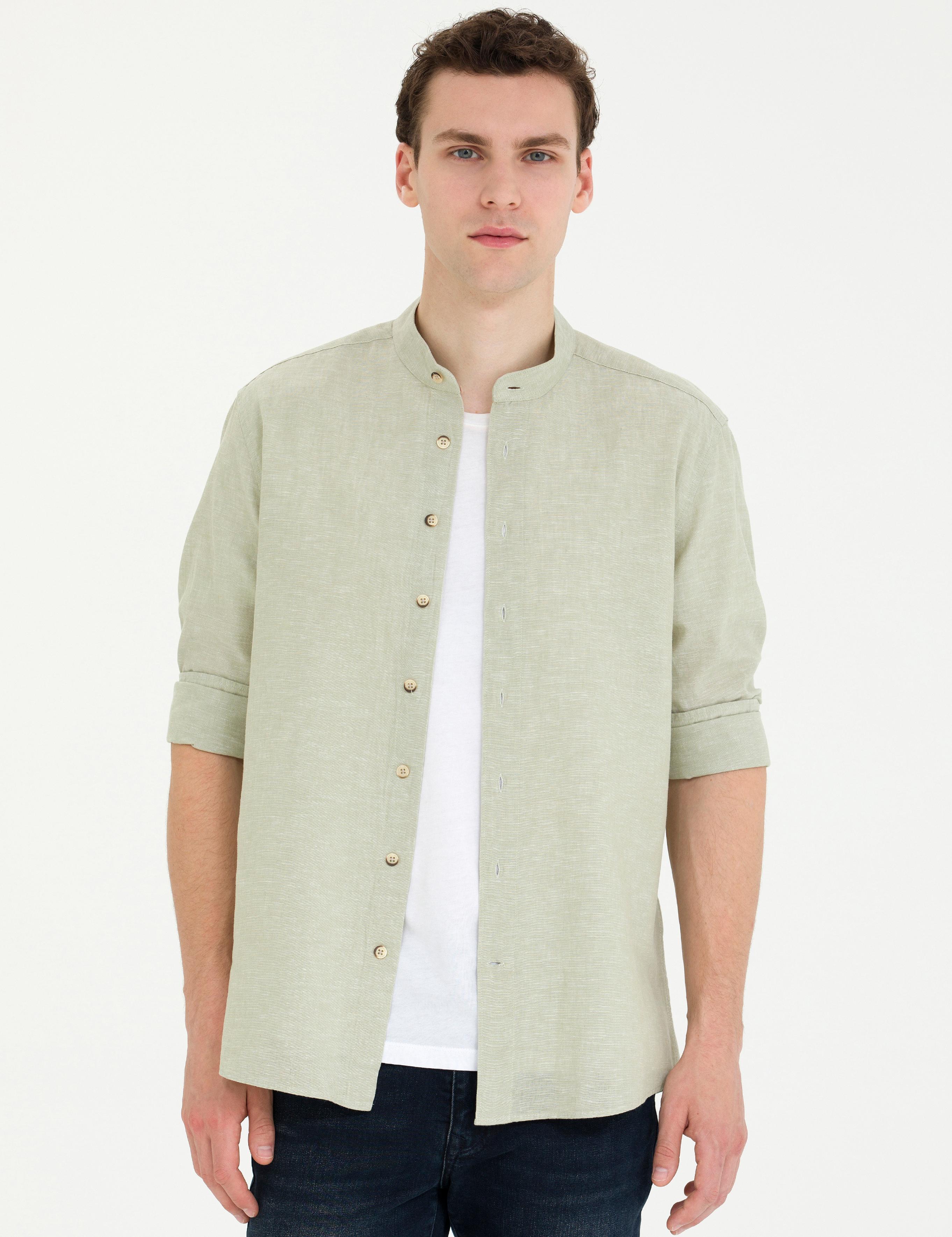 Haki Regular Fit Uzun Kollu Gömlek