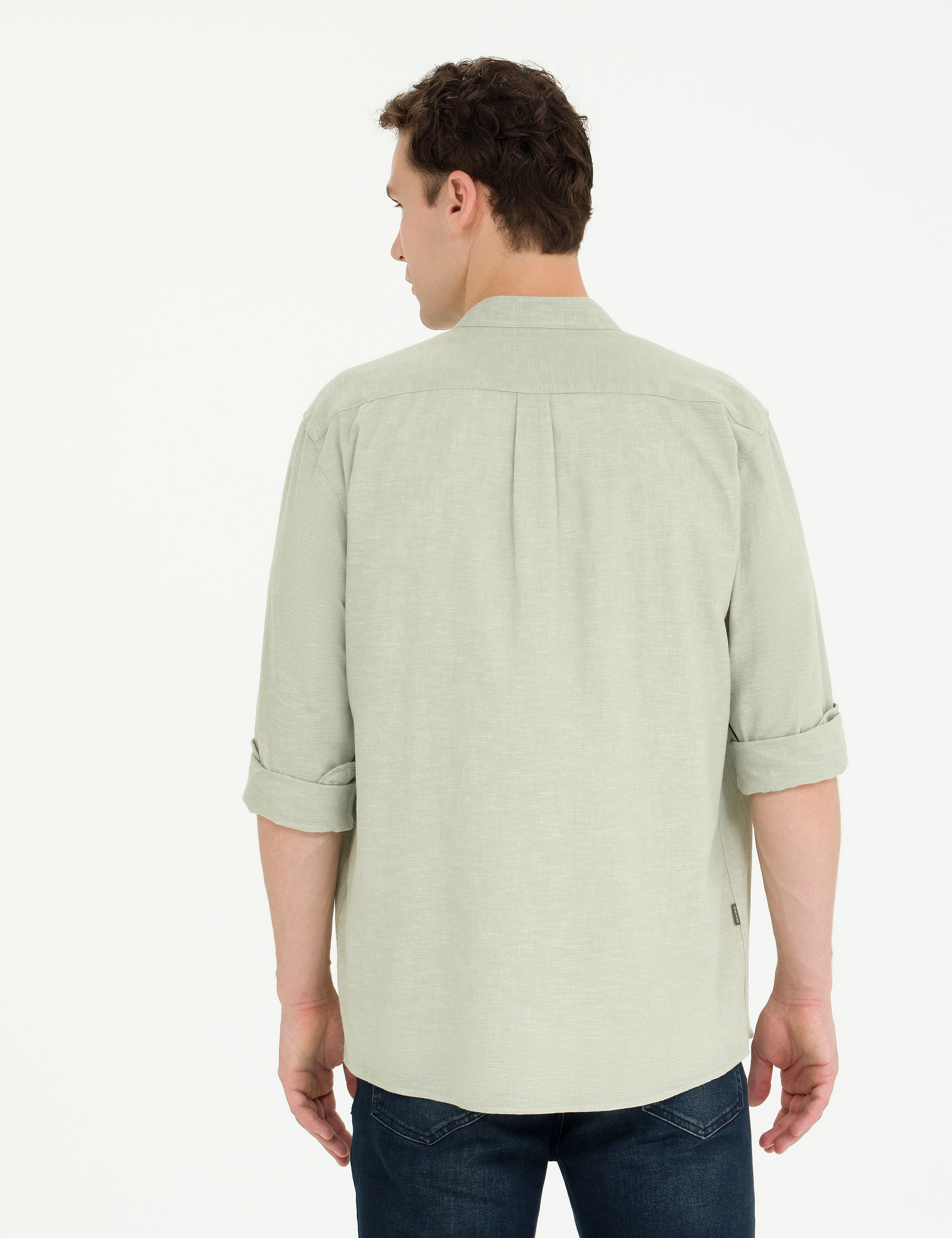 Haki Regular Fit Uzun Kollu Gömlek - Image 5