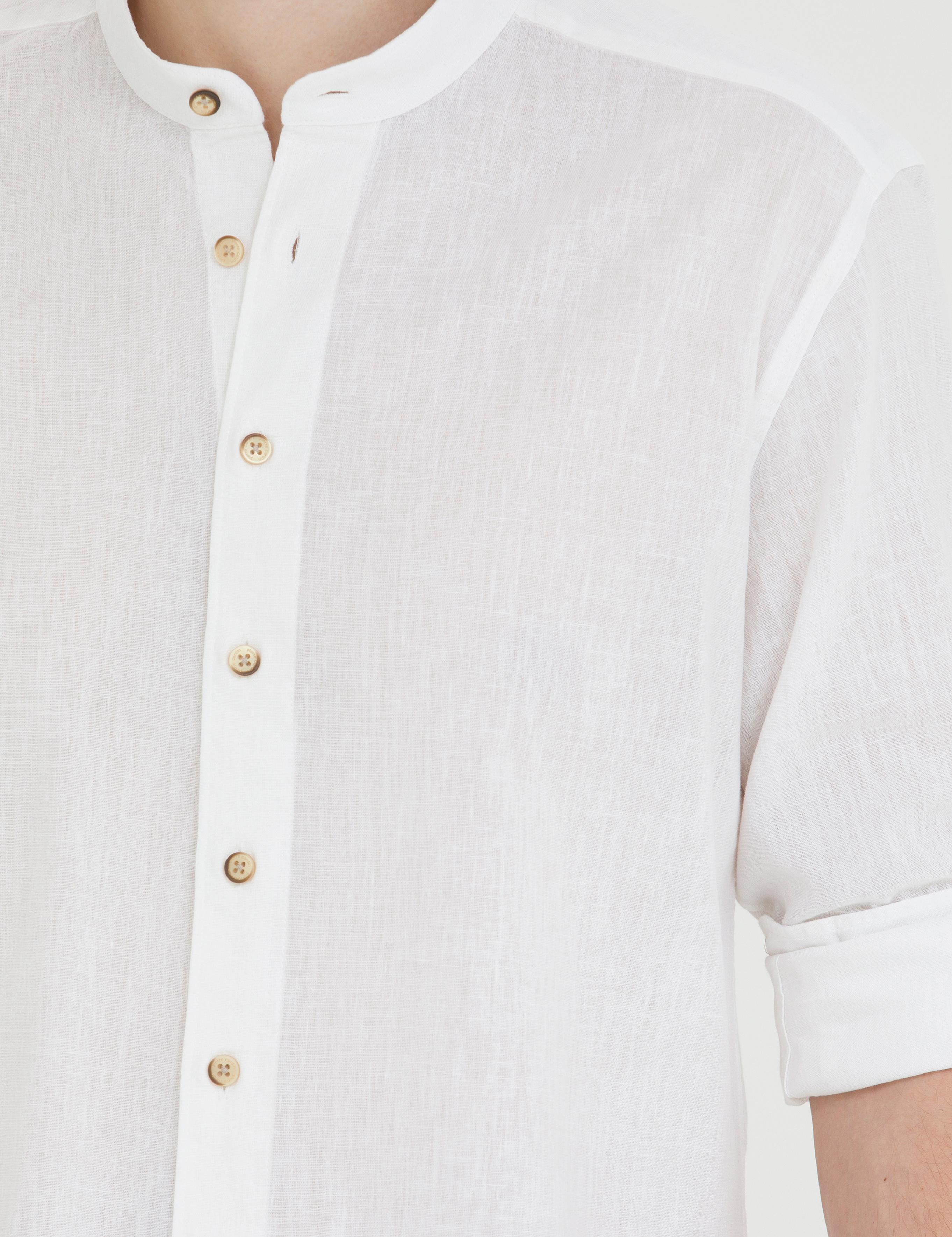 Beyaz Regular Fit Uzun Kollu Gömlek